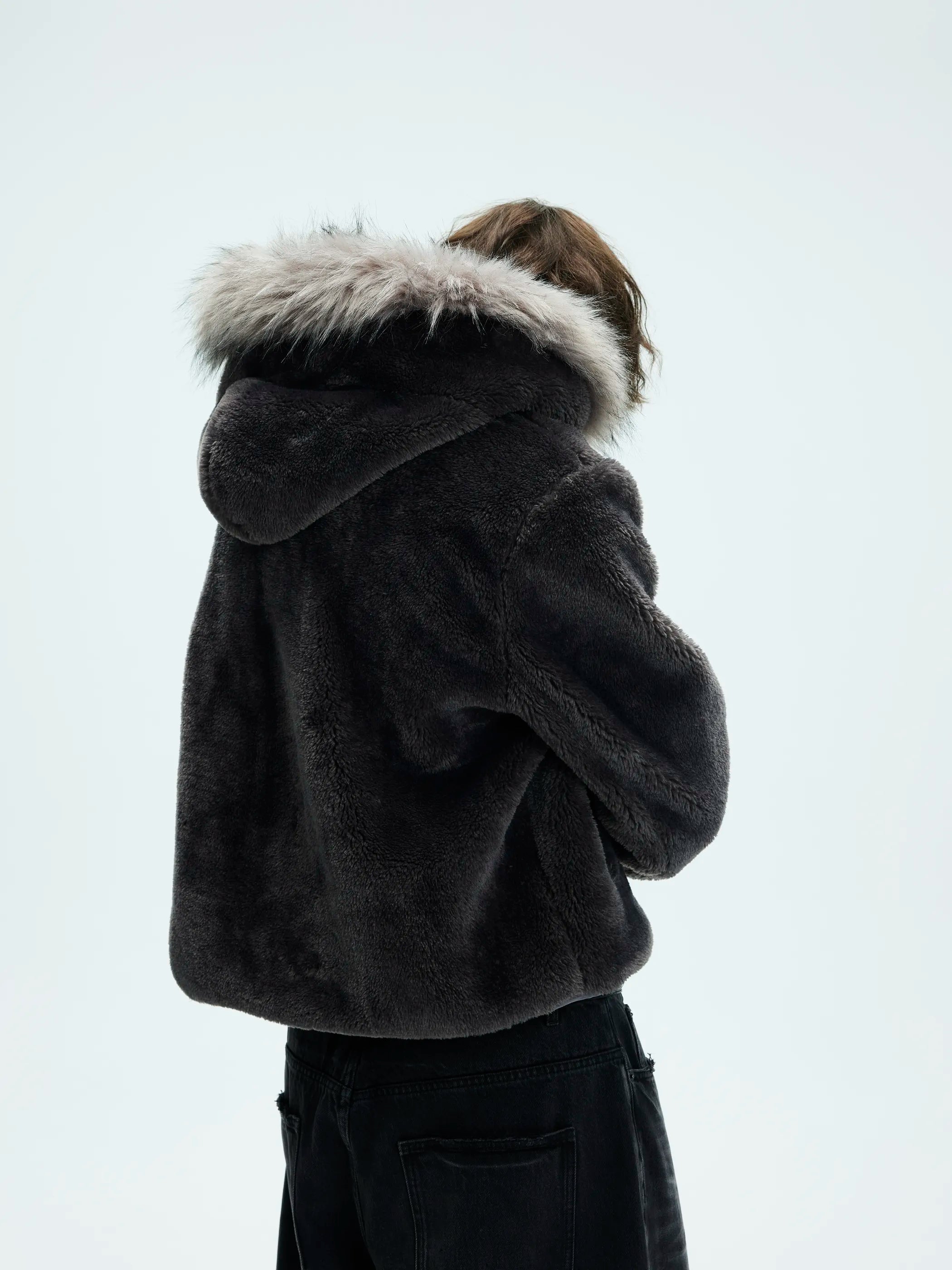 Model shot of Zip-Off Fleece Hooded Coat 3