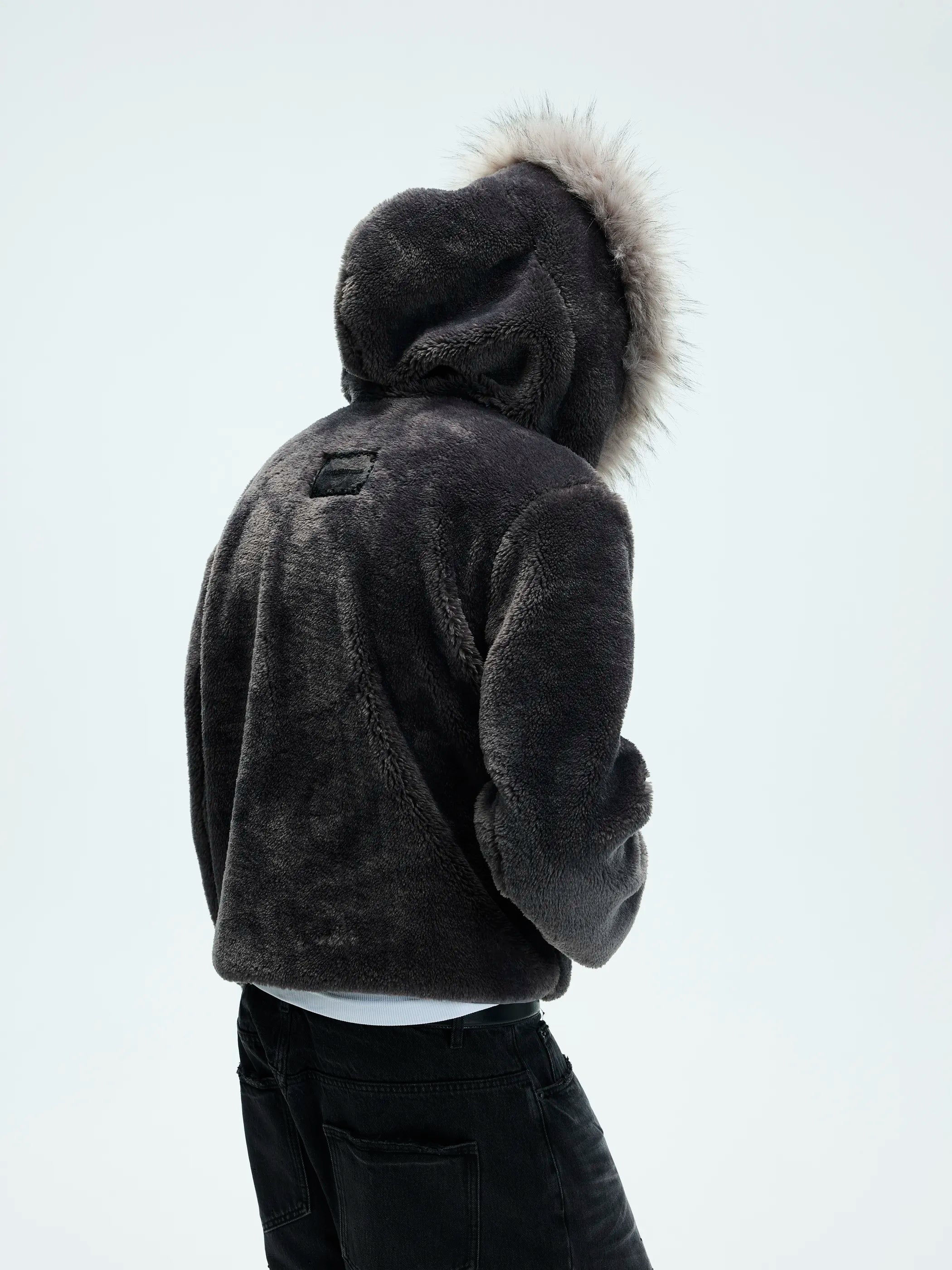 Model shot of Zip-Off Fleece Hooded Coat 4