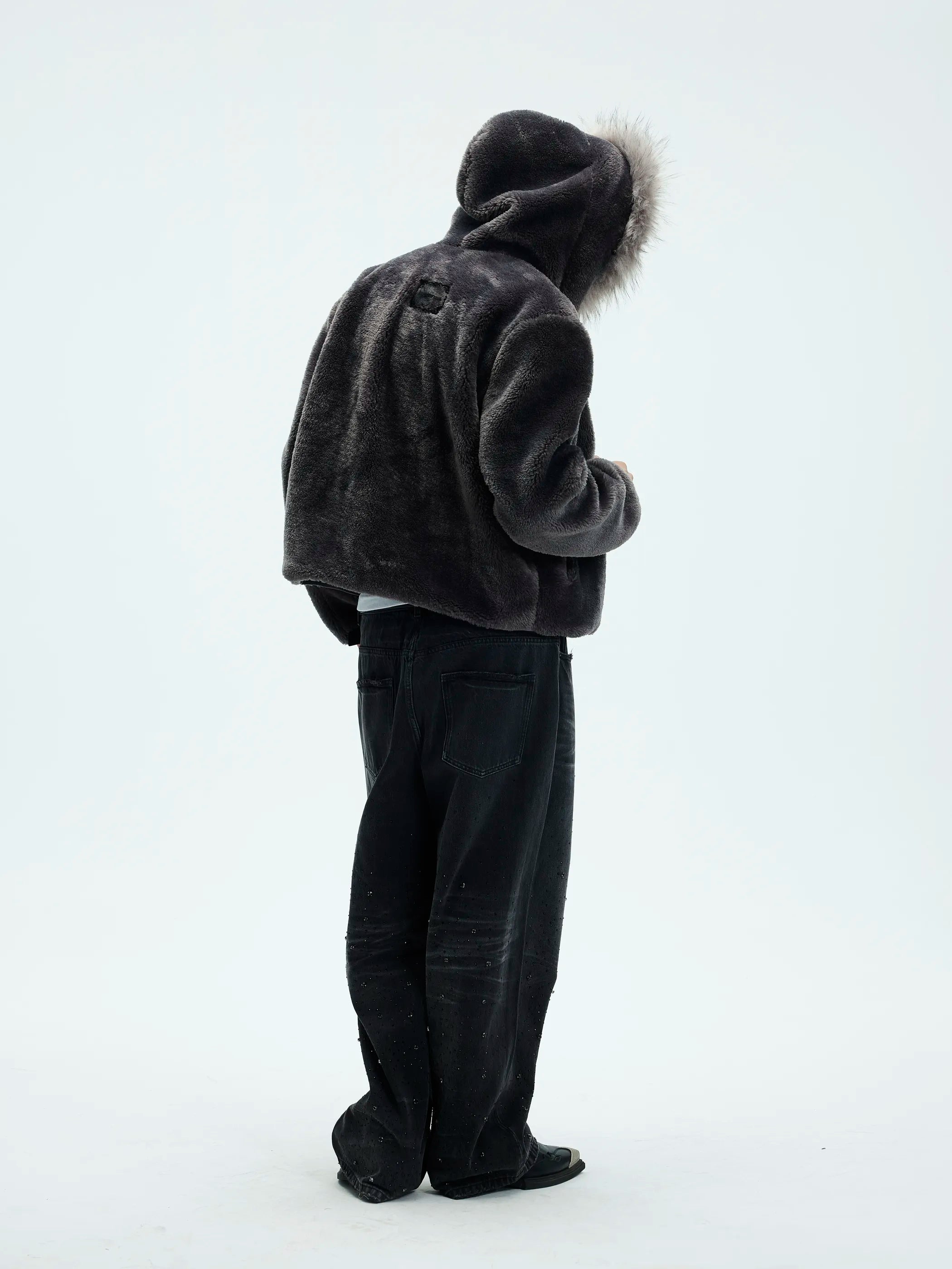 Model shot of Zip-Off Fleece Hooded Coat 7