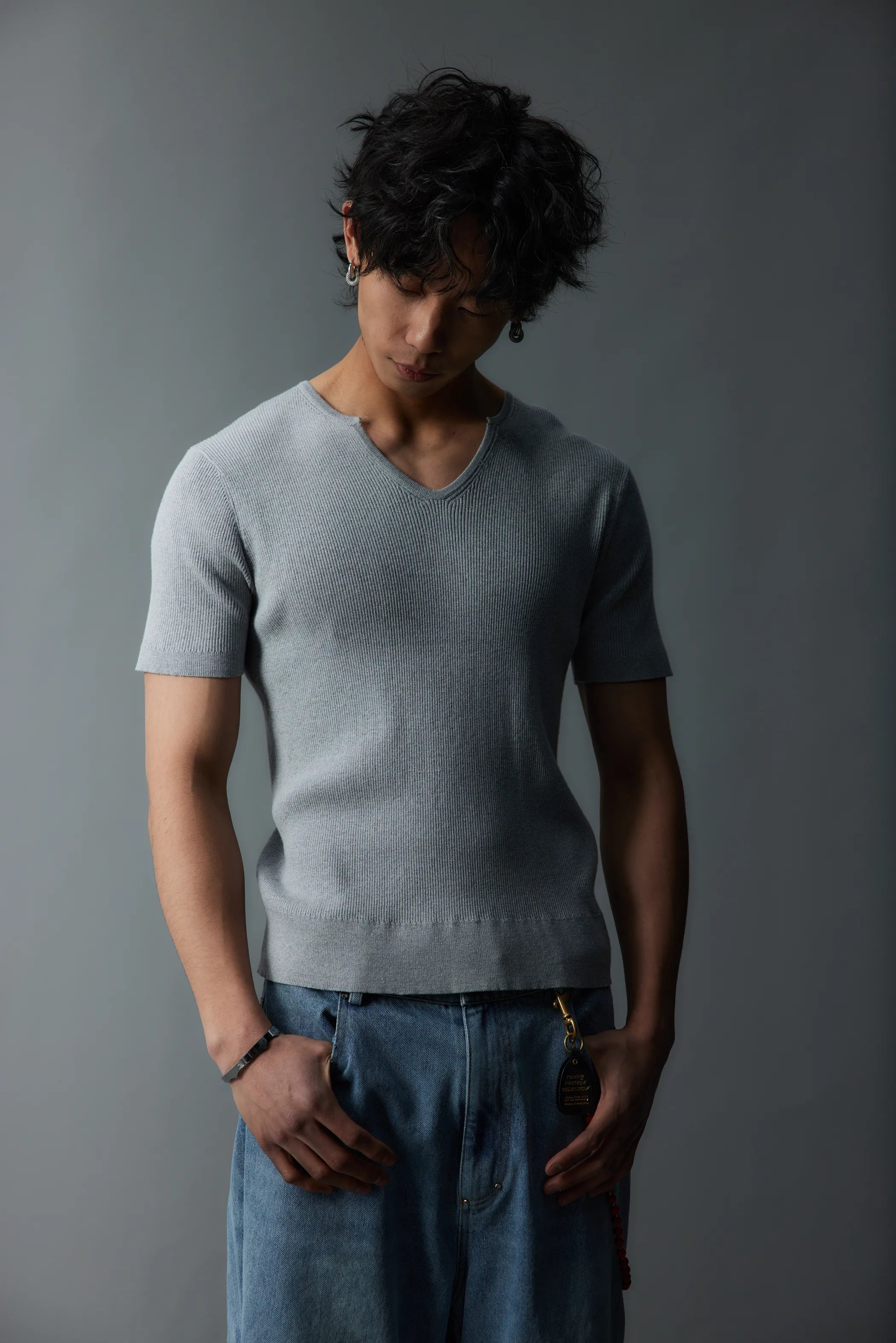 Main shot of Cloud-Knit V-Neck Relaxed Tee