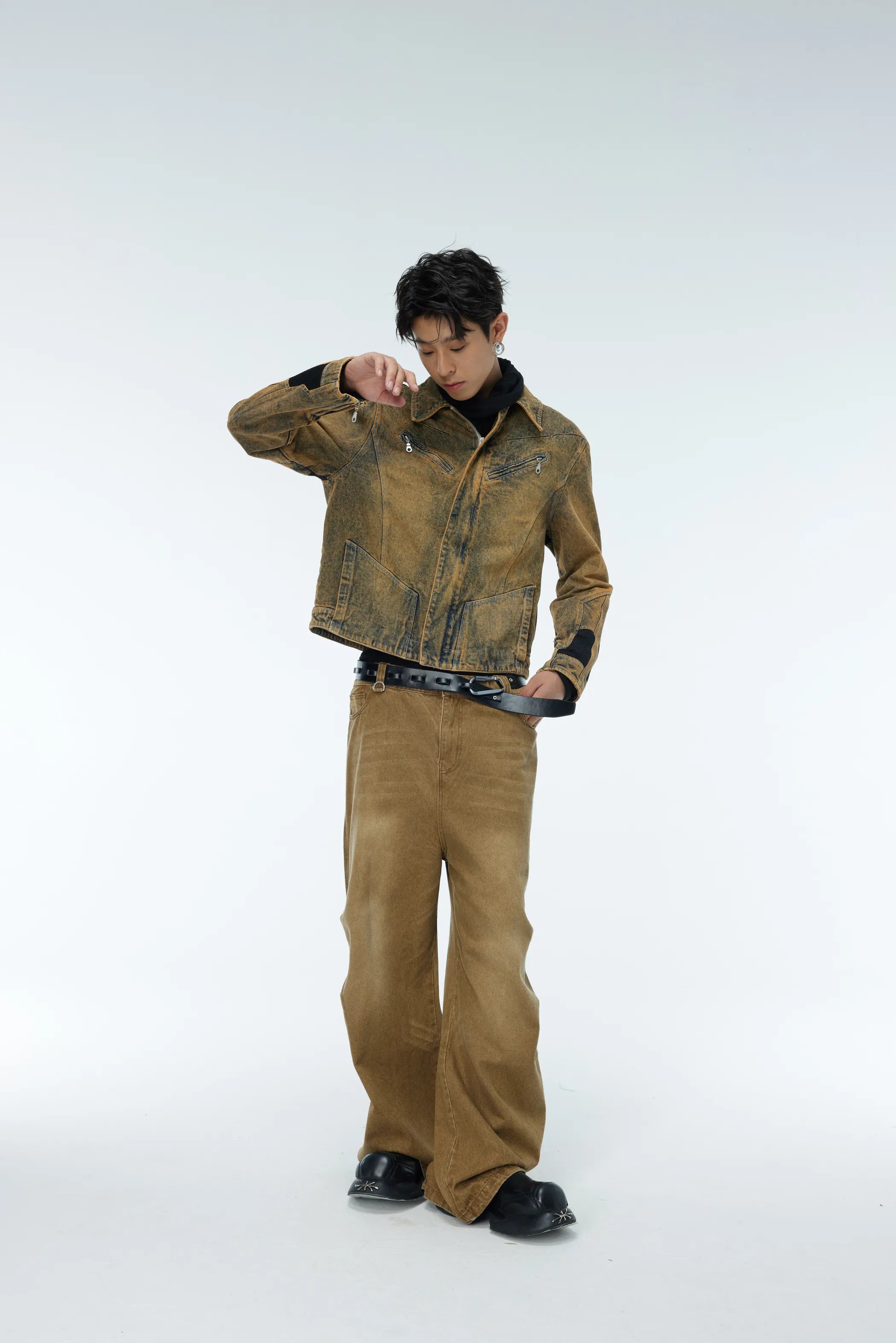 Model shot of Heavyweight Destroyed Jeans 3