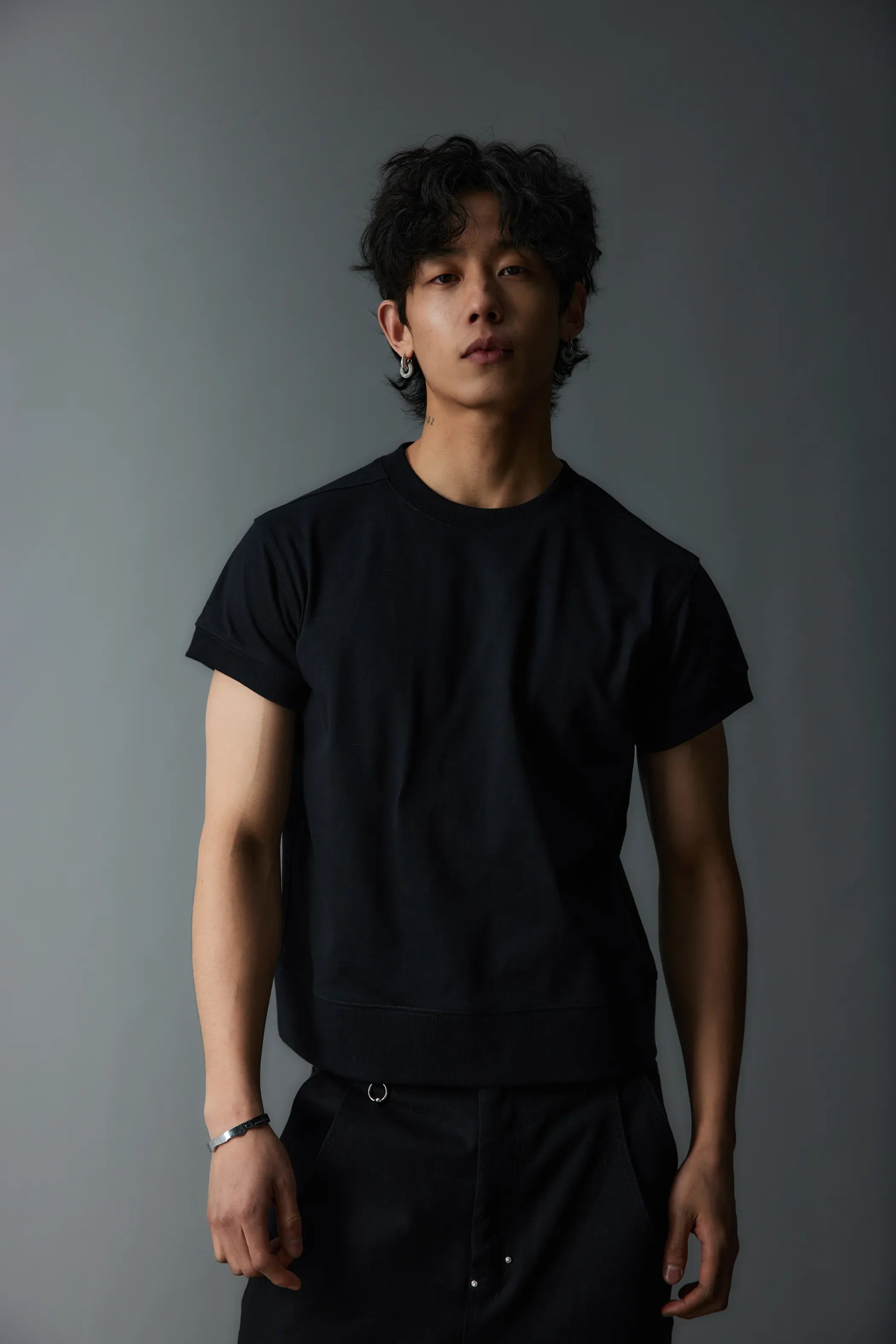 Model shot of Leather-Label Premium Cotton Tee 3
