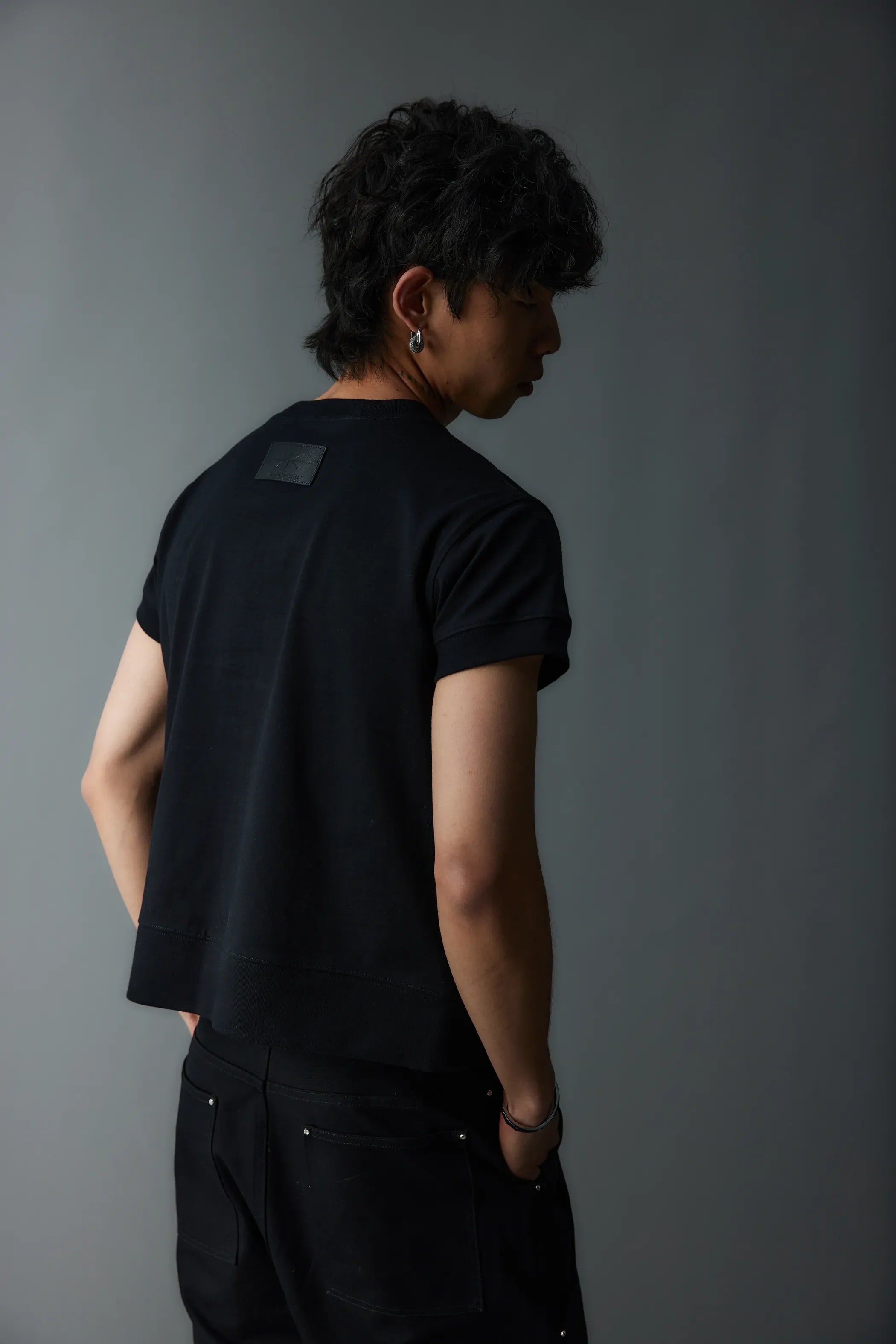 Model shot of Leather-Label Premium Cotton Tee 4