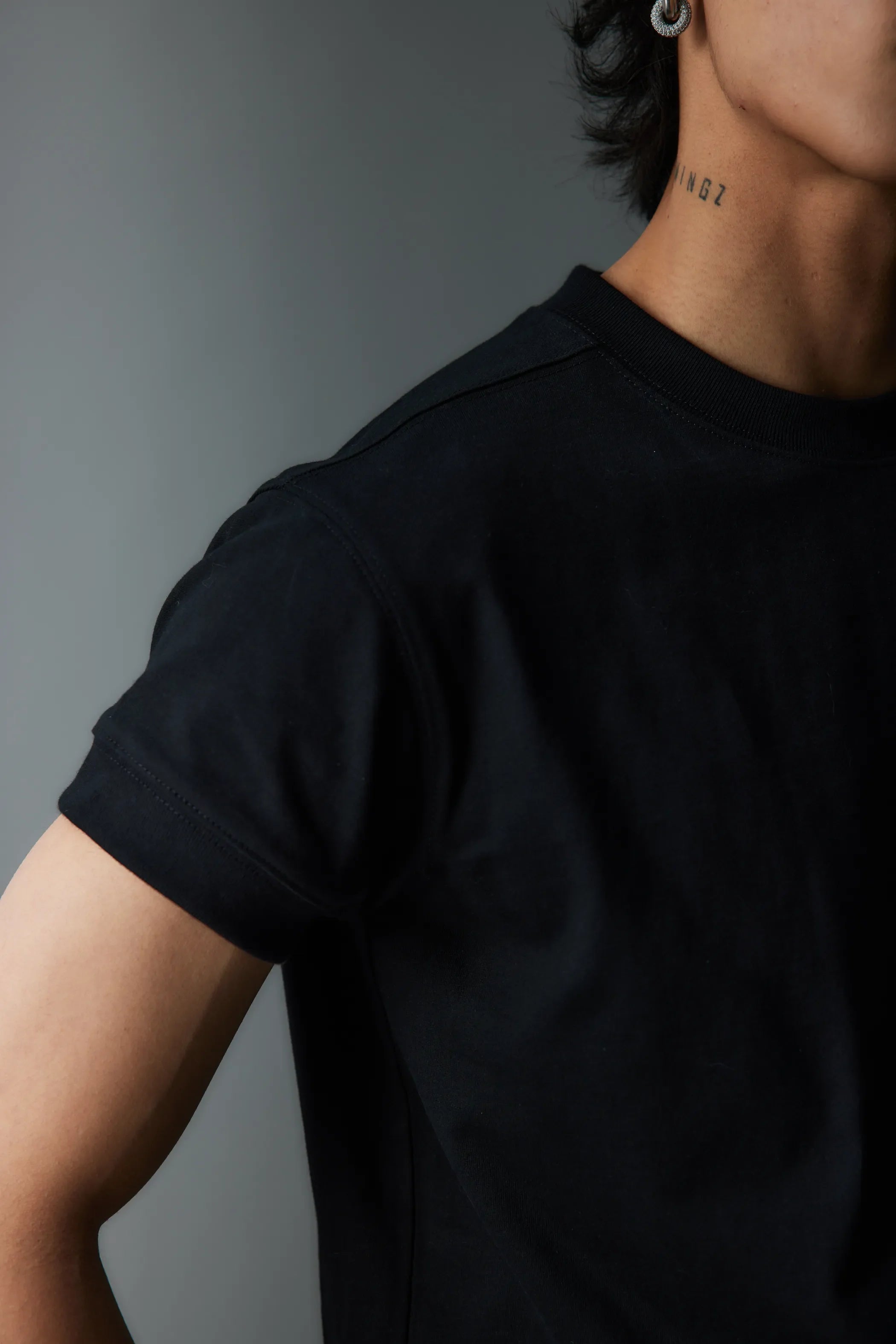 Model shot of Leather-Label Premium Cotton Tee 5