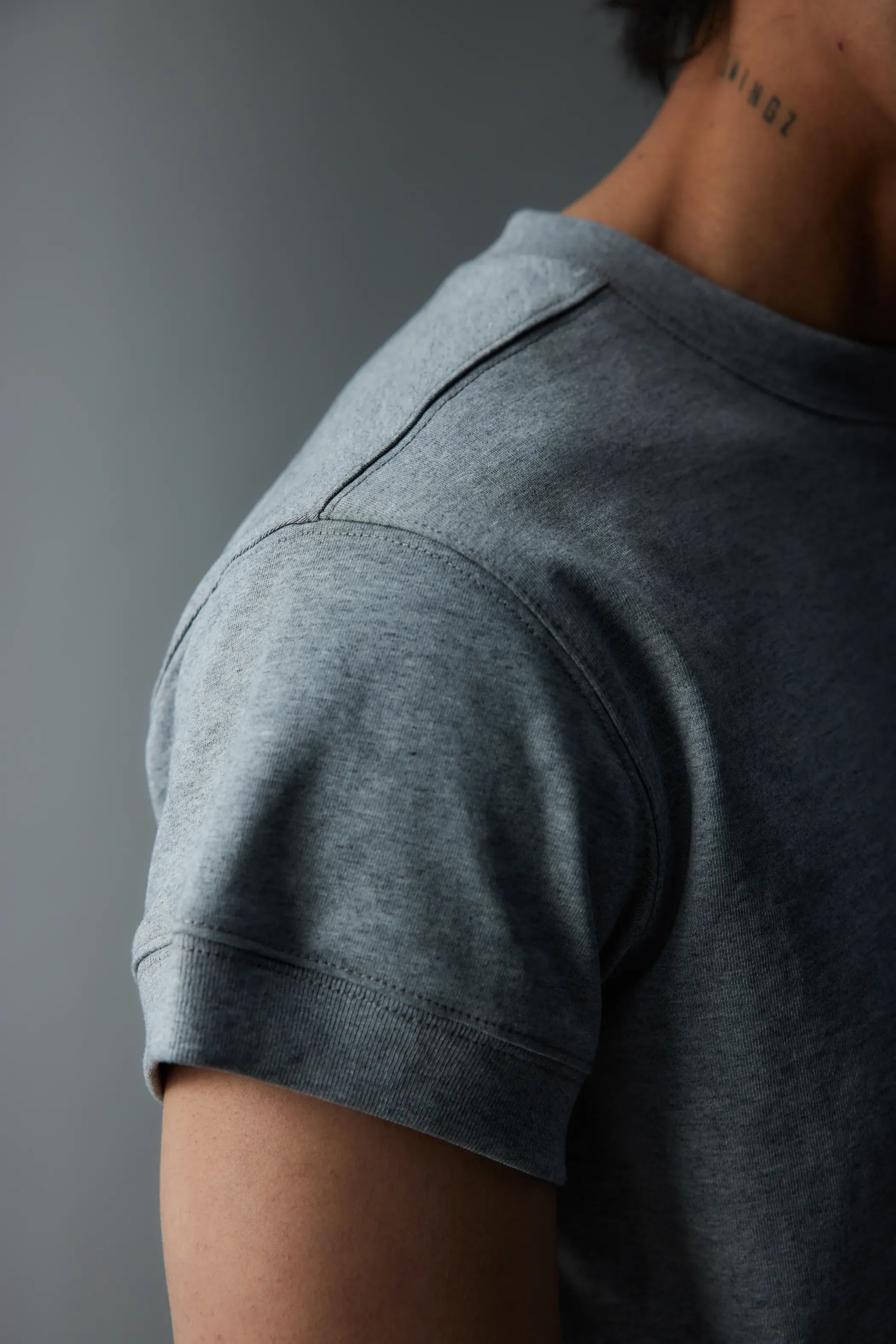 Model shot of Leather-Label Premium Cotton Tee 4