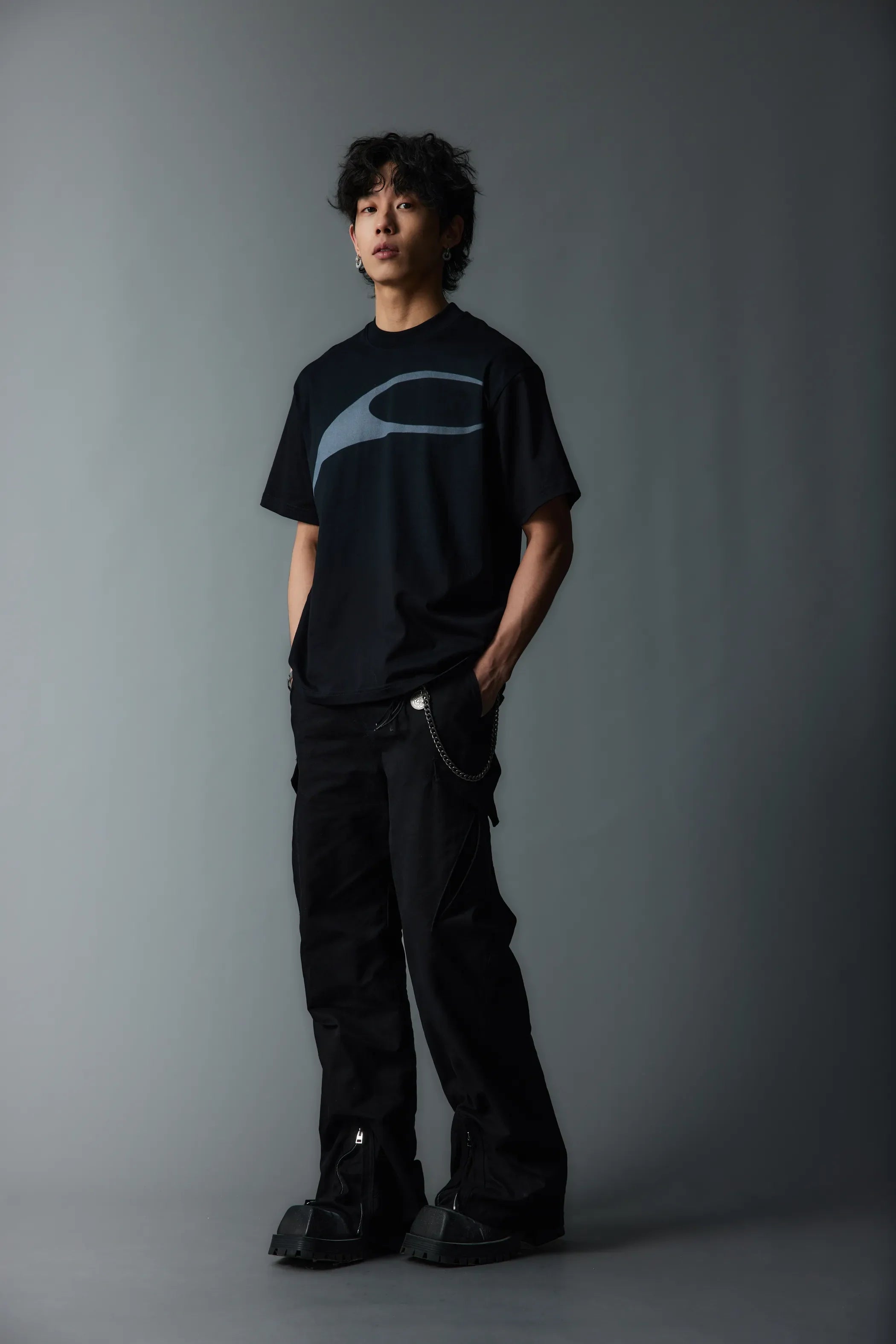 Model shot of Signature Transfer-Print Crewneck 4