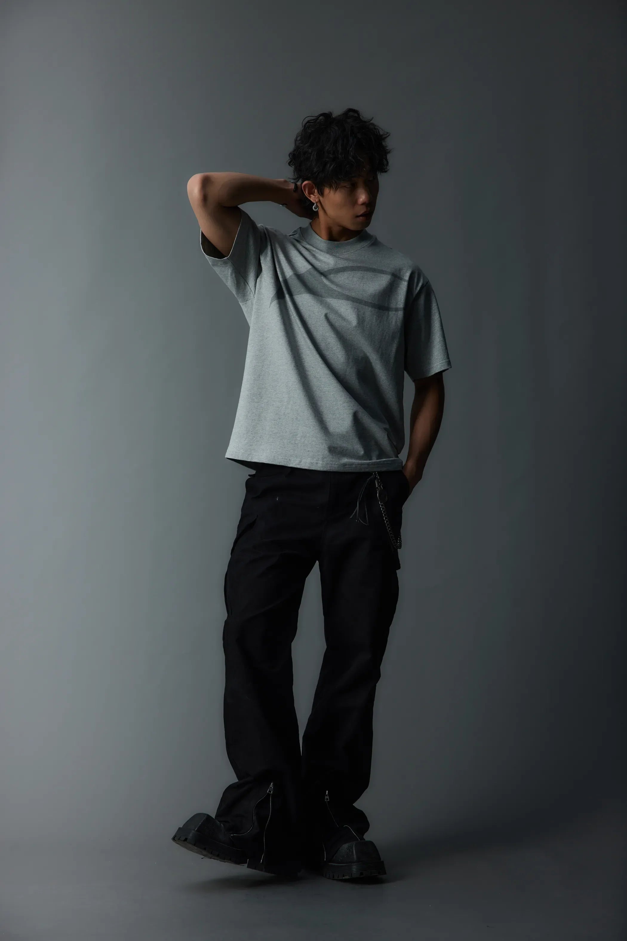 Model shot of Signature Transfer-Print Crewneck 5