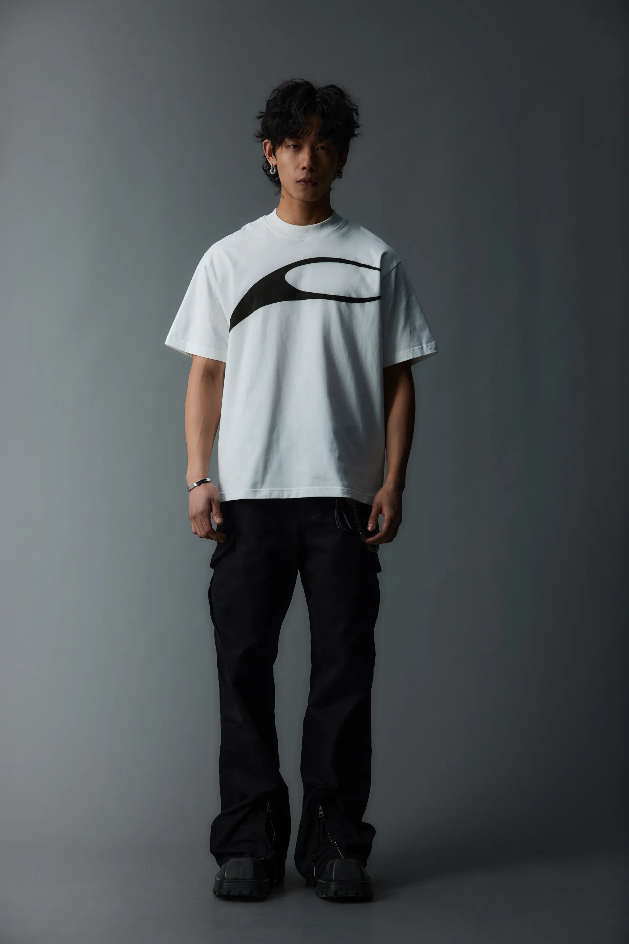 Model shot of Signature Transfer-Print Crewneck 2
