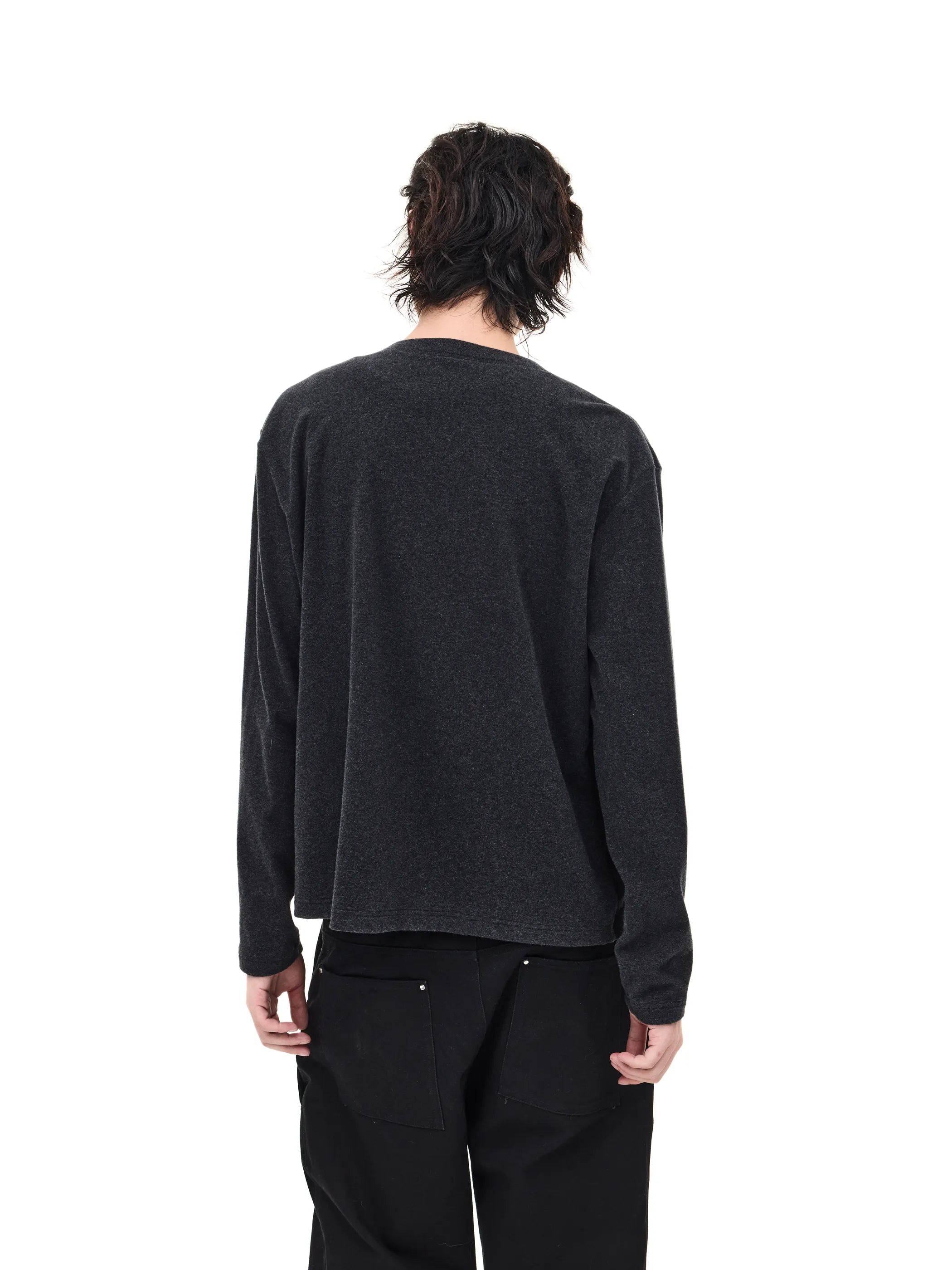 Badge-embroidered wool-blend slim-fit