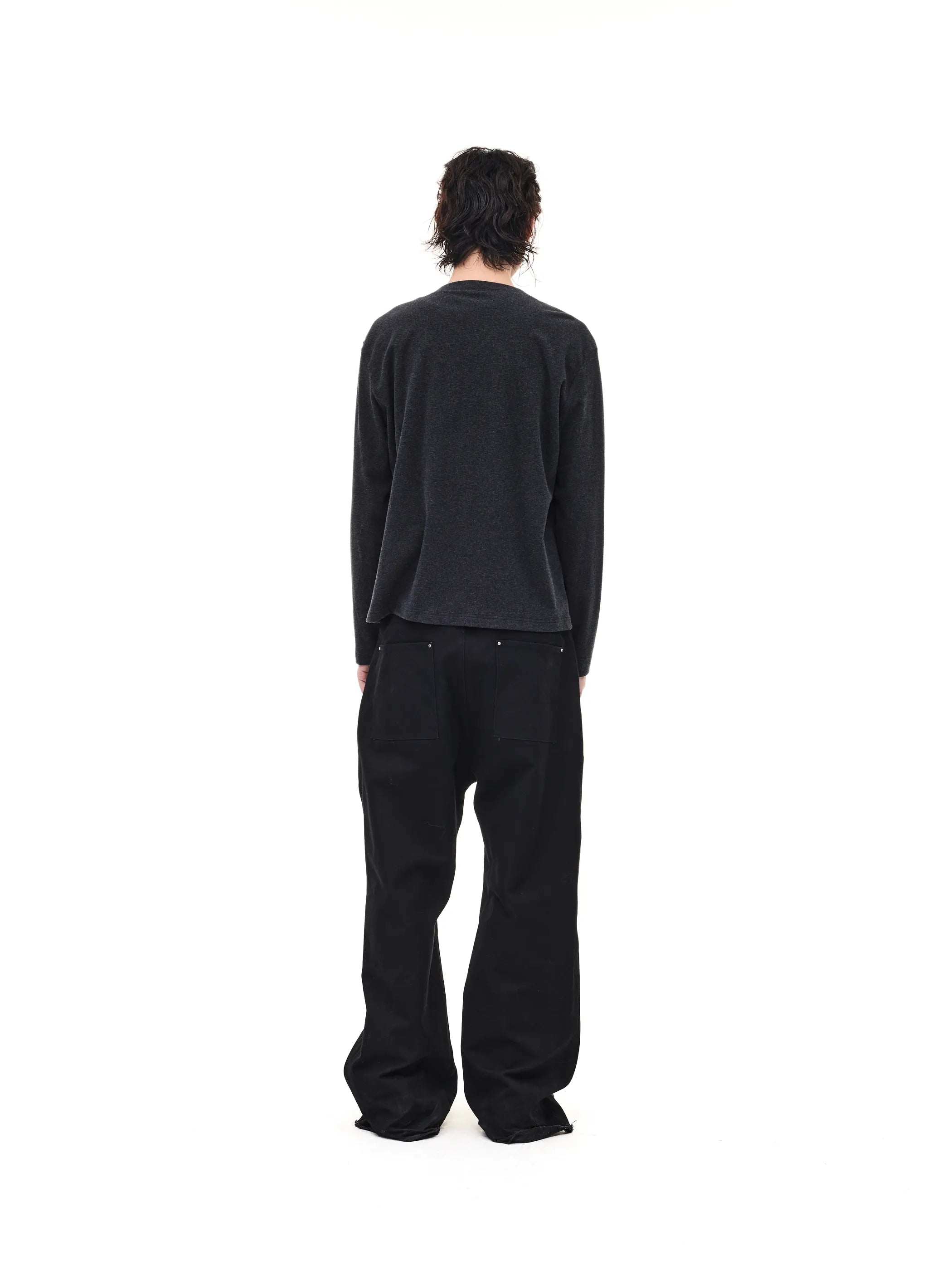 Badge-embroidered wool-blend slim-fit