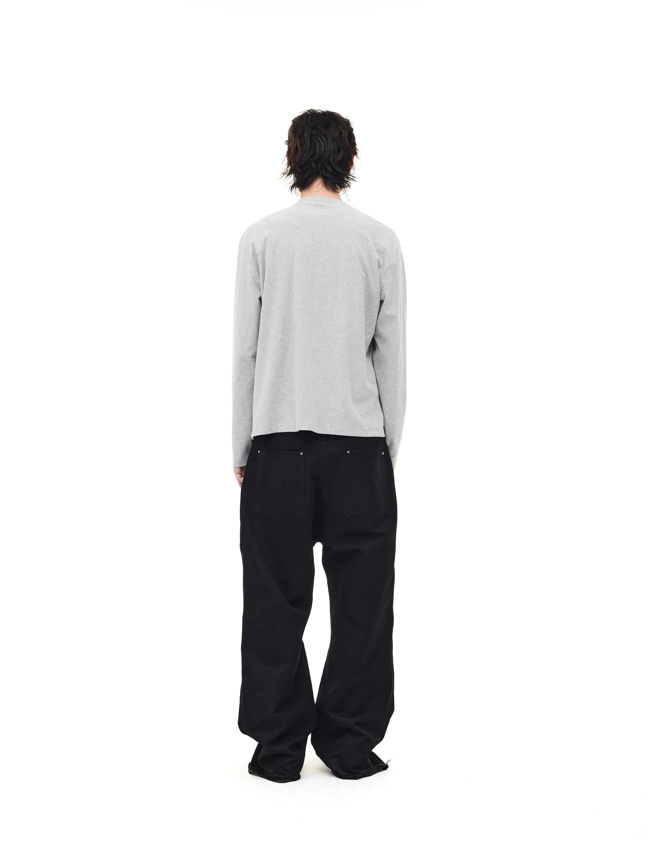 Badge-embroidered wool-blend slim-fit