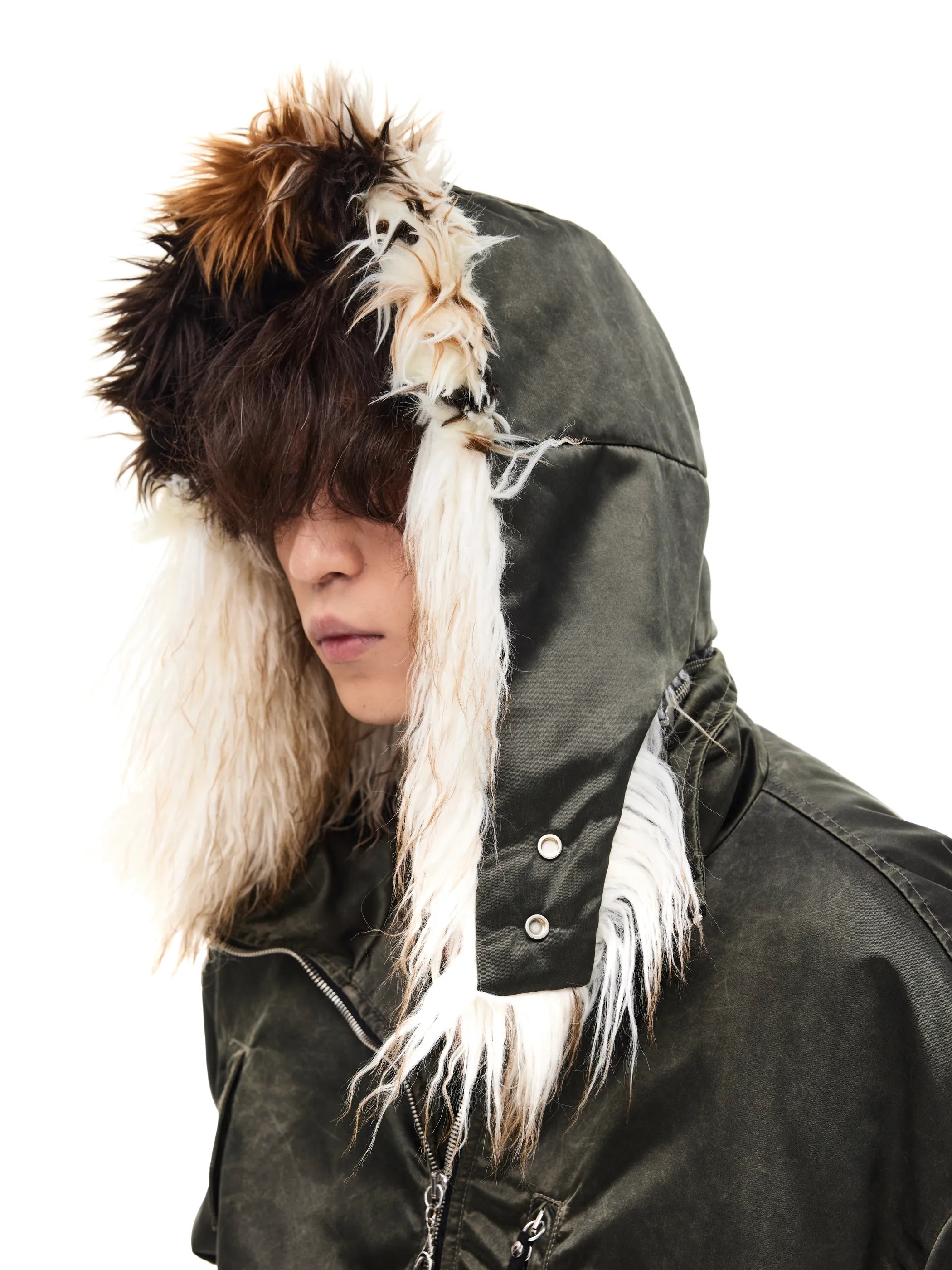 Bomber jacket with detachable hood