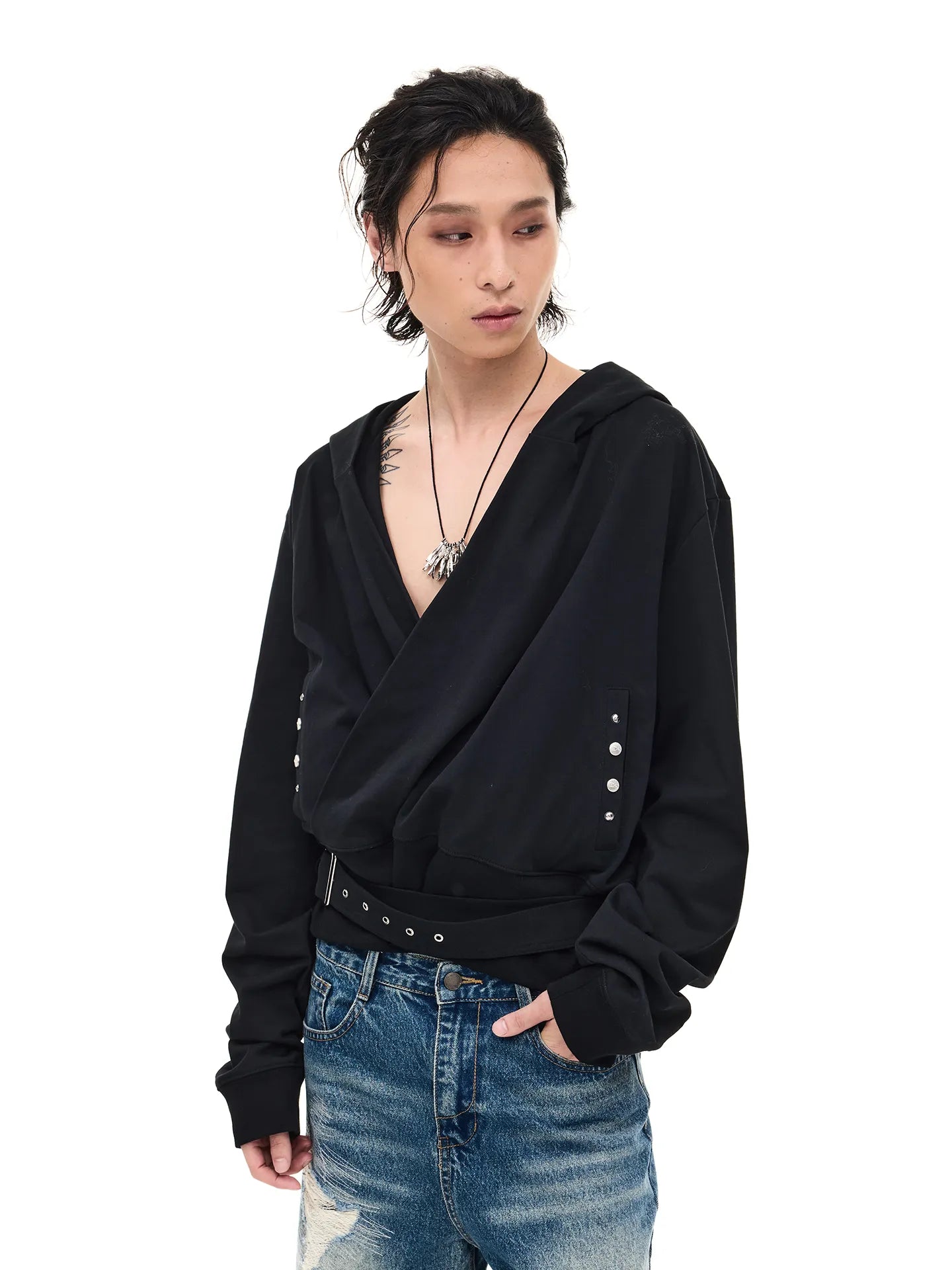 Deep V Hoodie