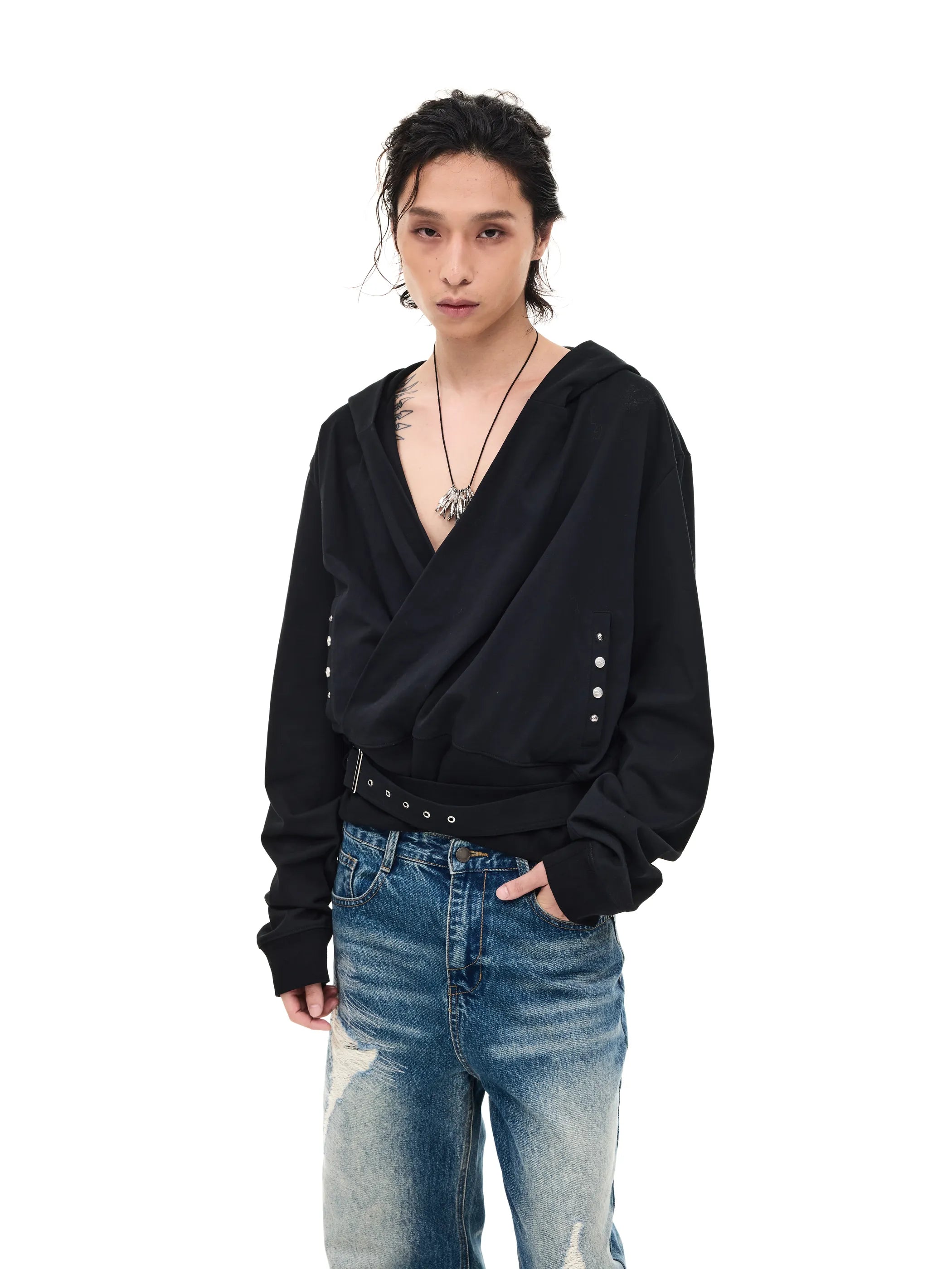 Deep V Hoodie