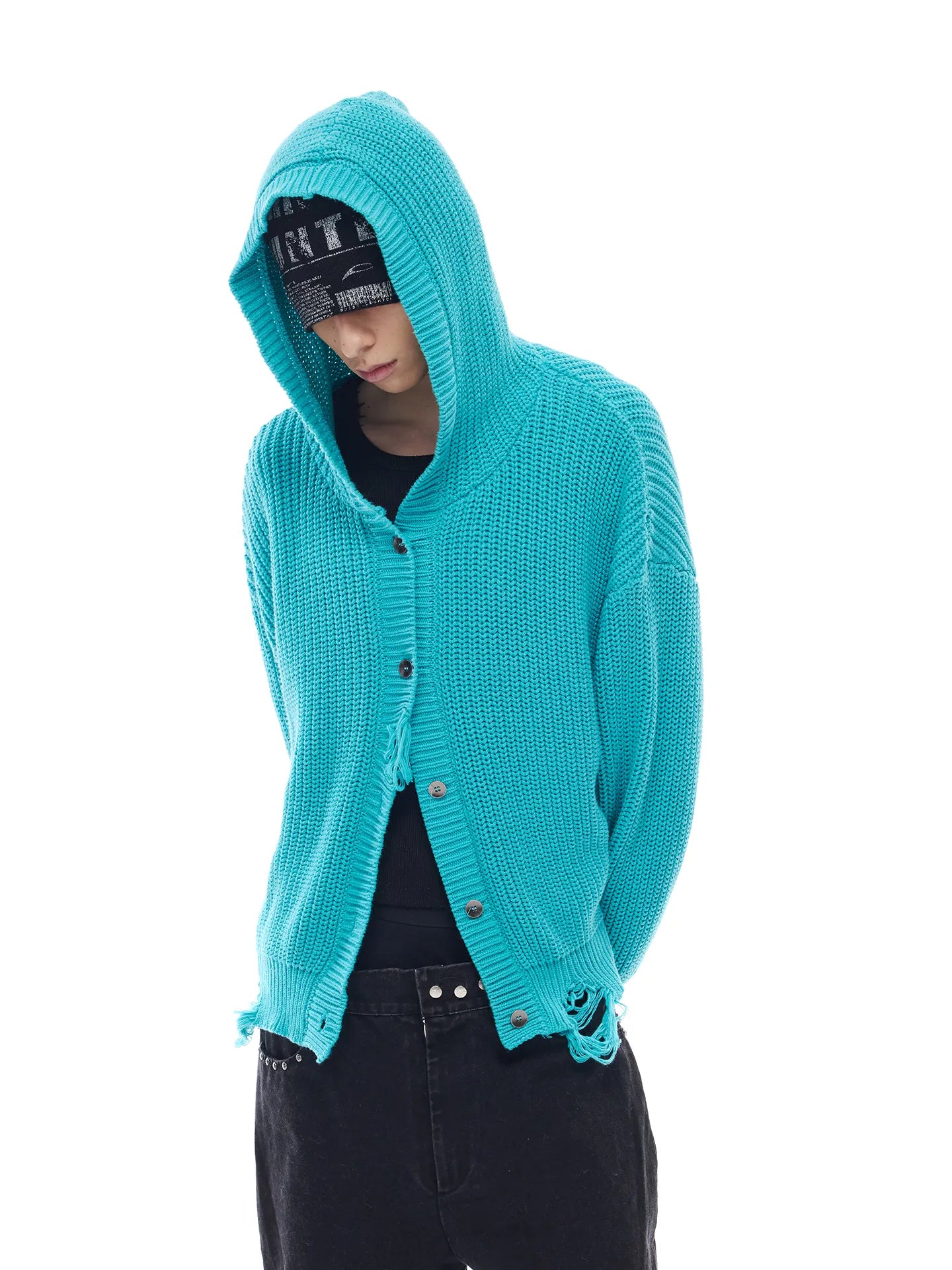 Distressed cardigan jacket