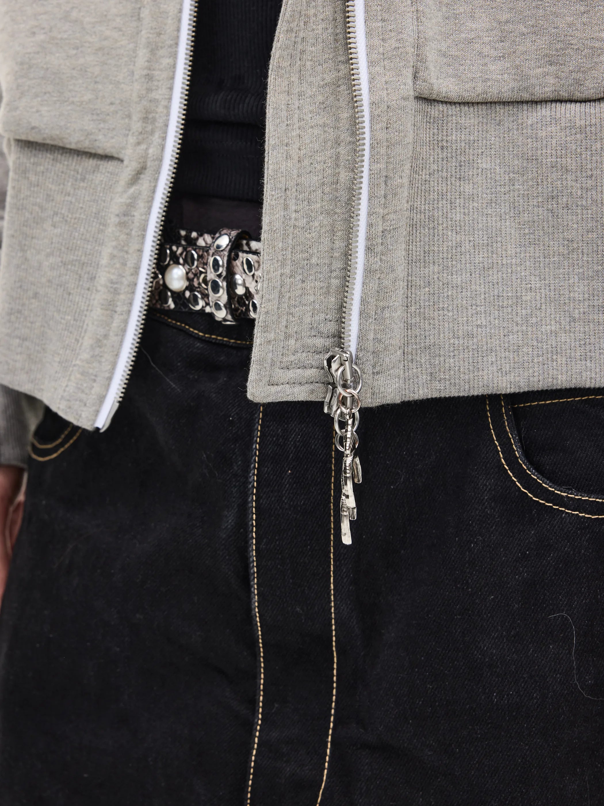 Fur-trimmed slim-fit hooded sweatshirt