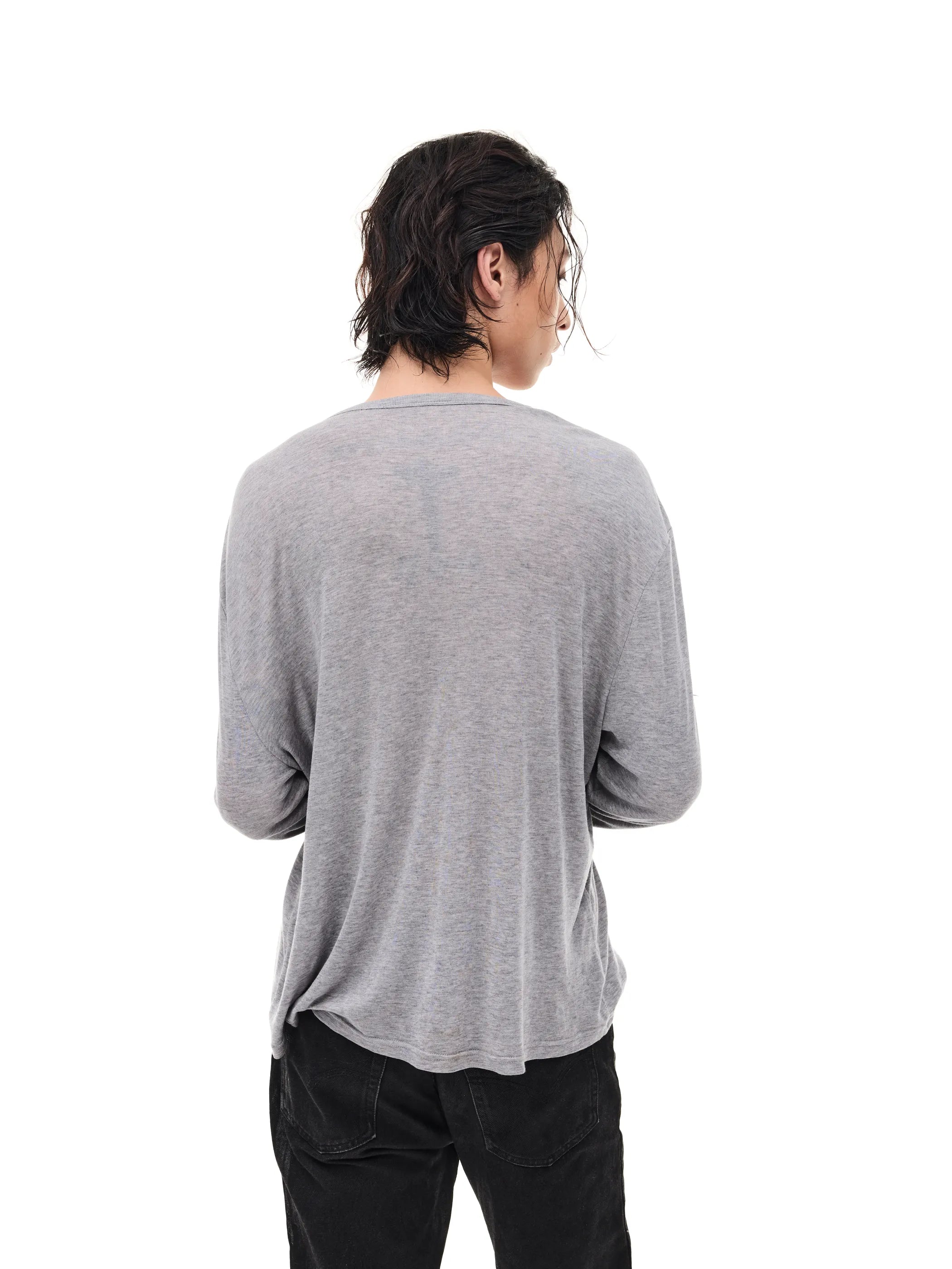 Lightweight Wool Henley Collar T-shirt
