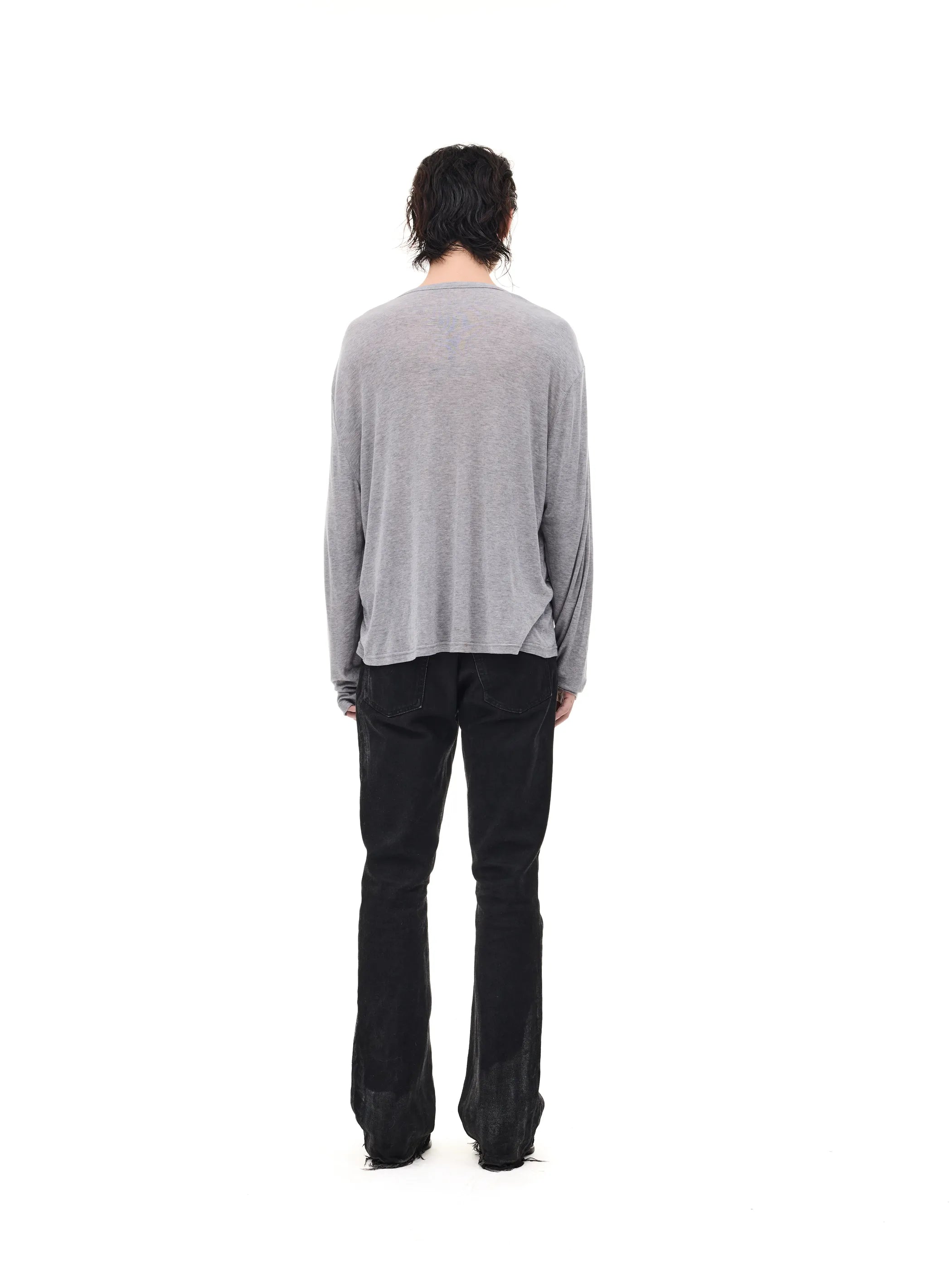 Lightweight Wool Henley Collar T-shirt