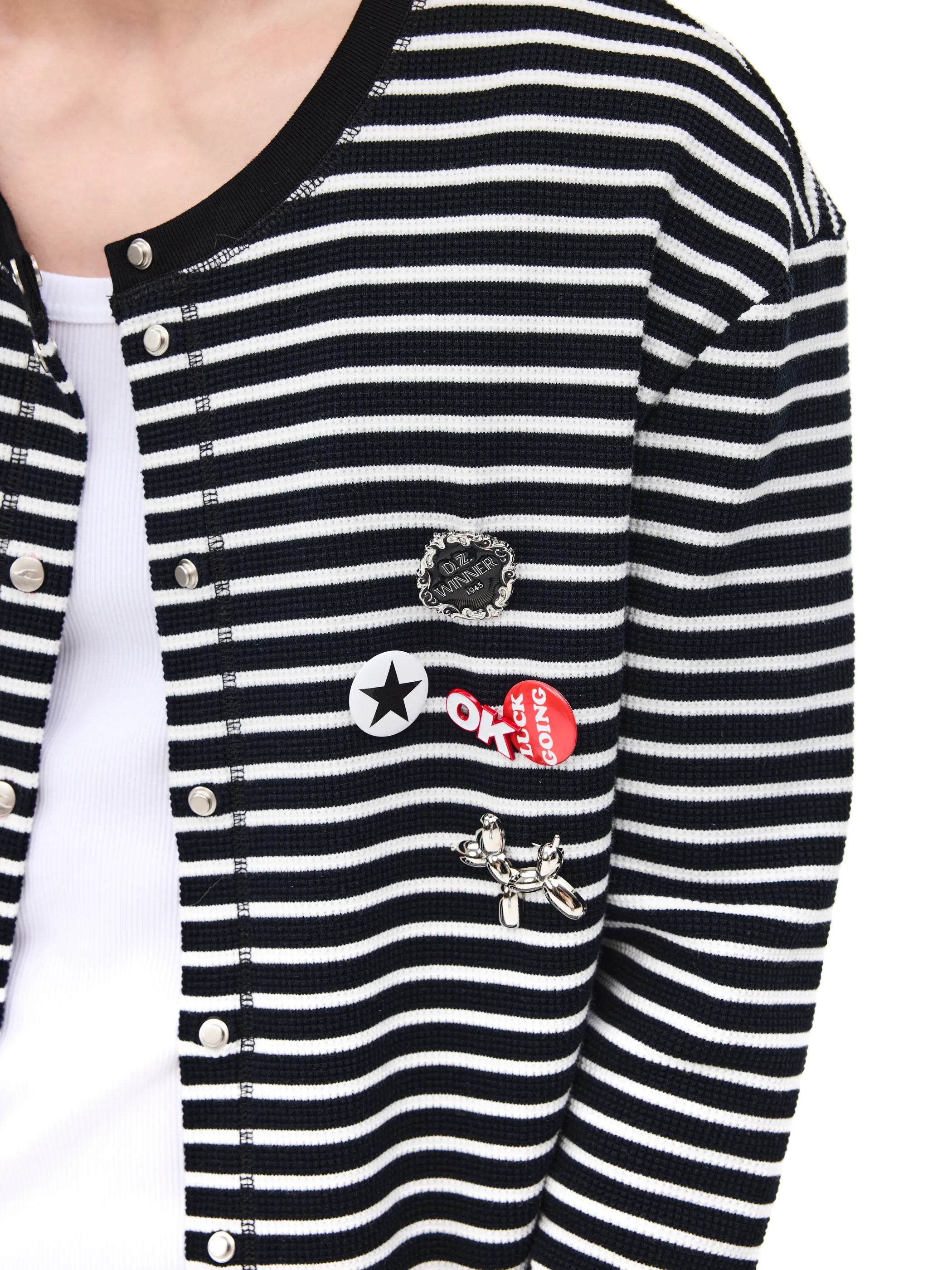Striped Slim Knit Cardigan