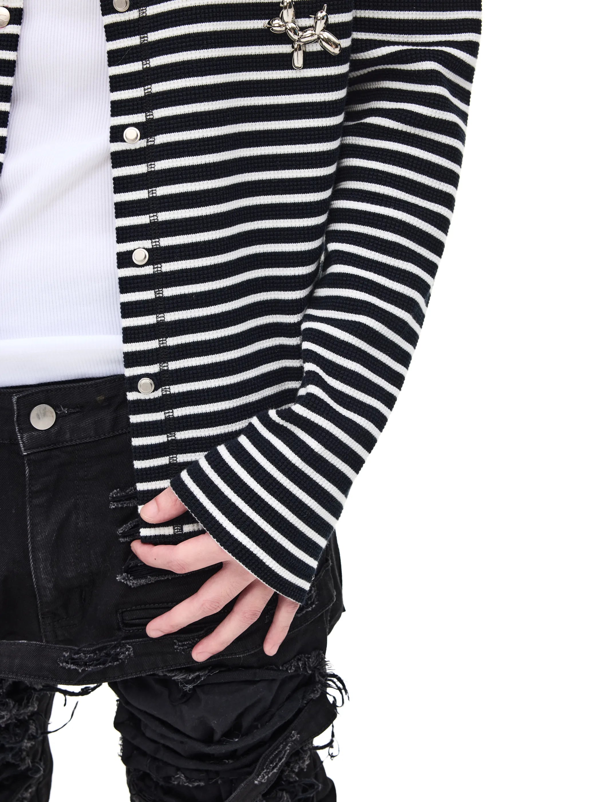 Striped Slim Knit Cardigan