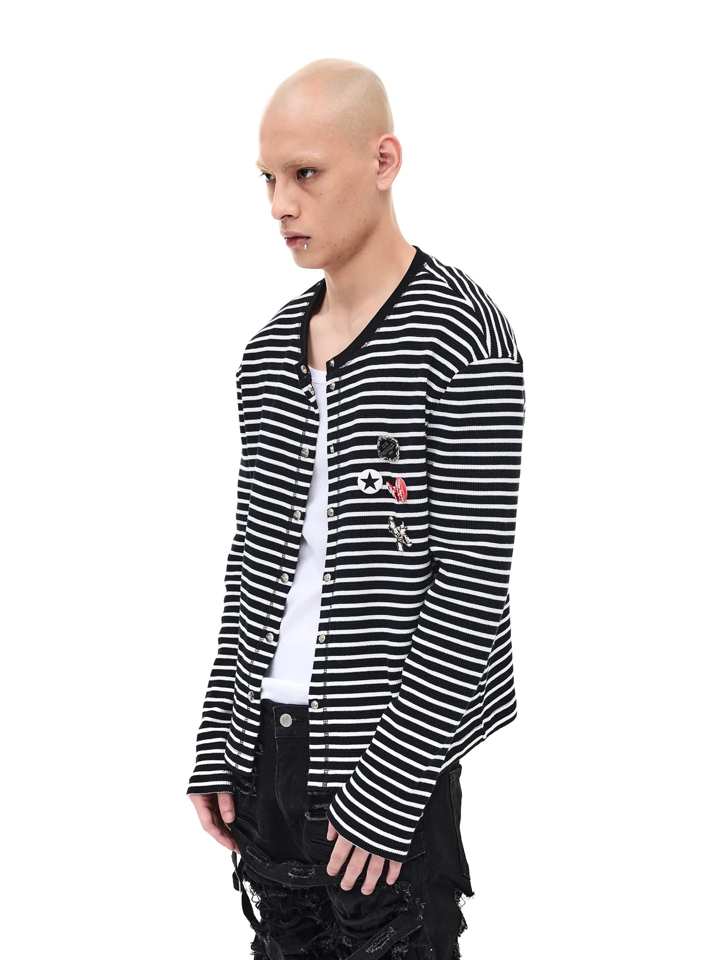 Striped Slim Knit Cardigan