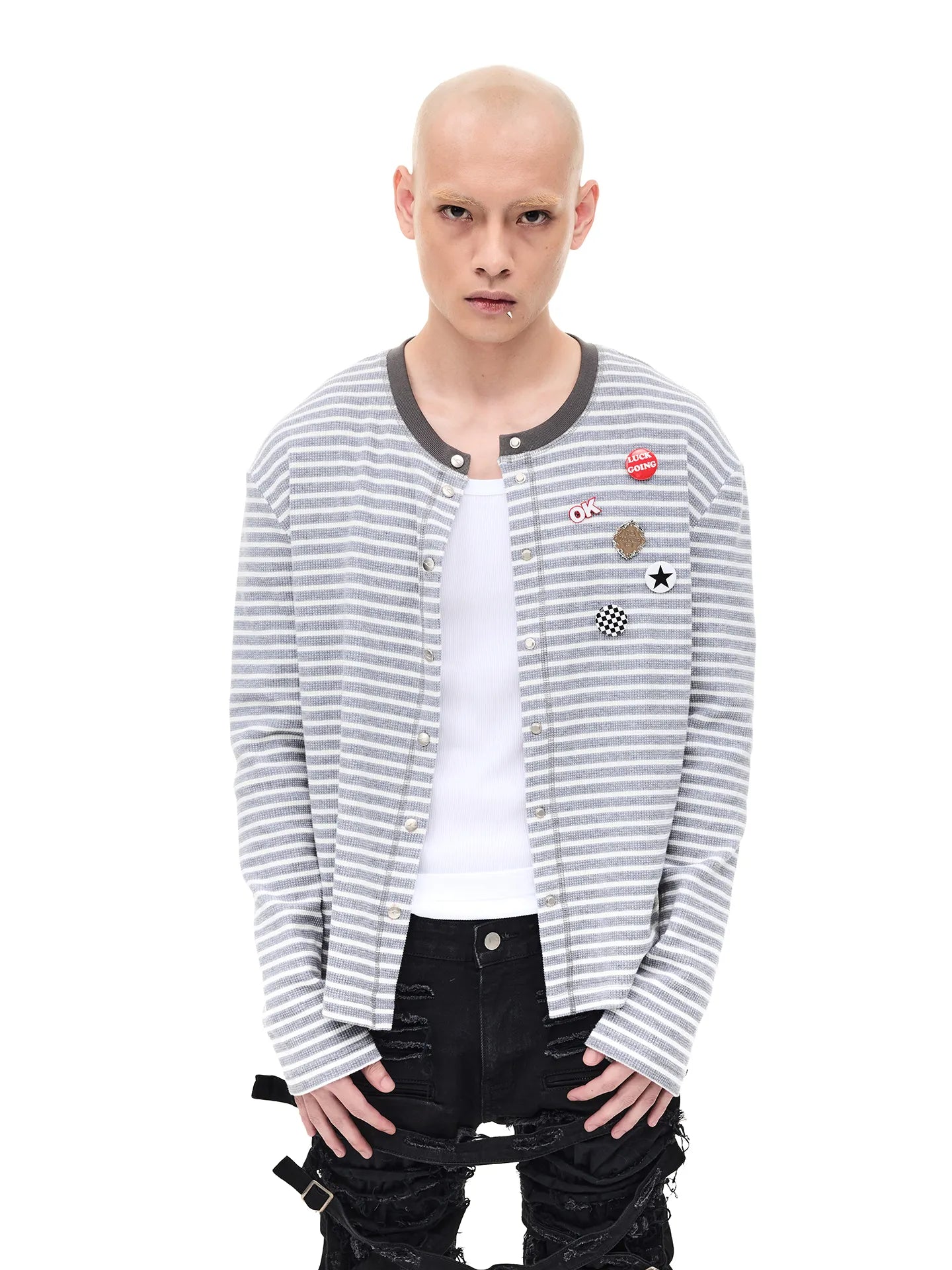 Striped Slim Knit Cardigan