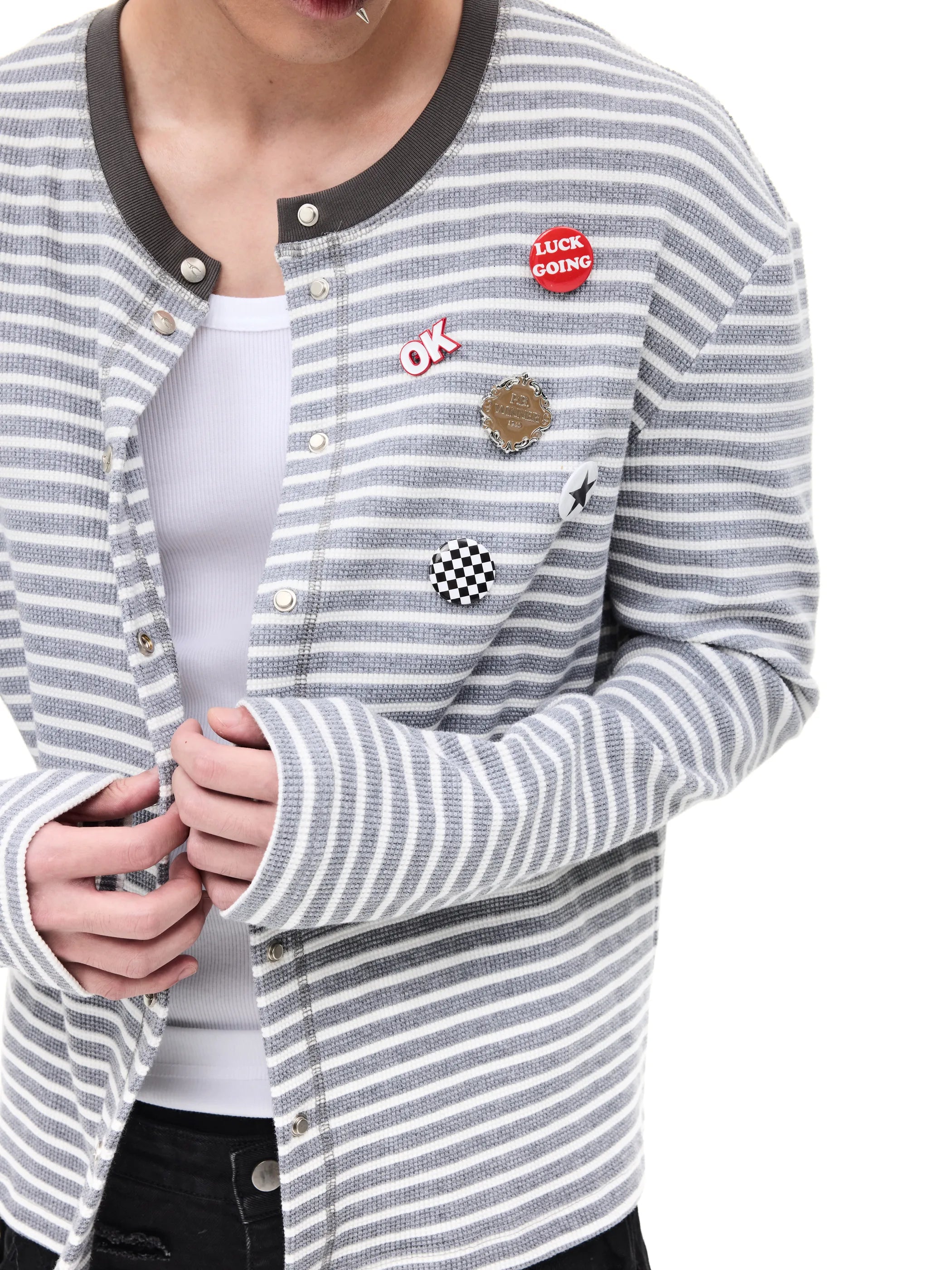 Striped Slim Knit Cardigan
