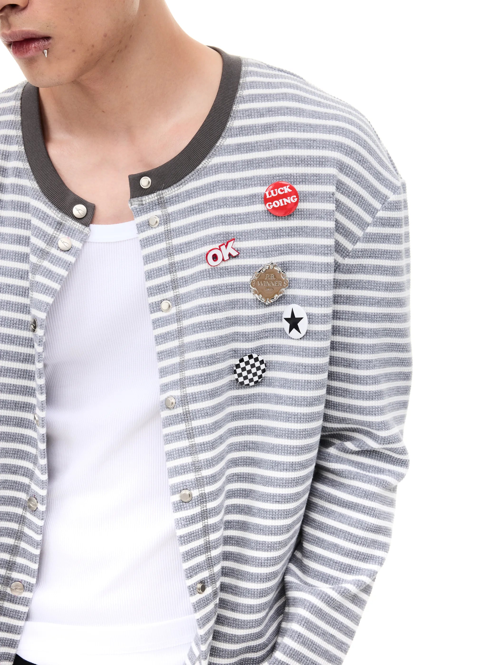 Striped Slim Knit Cardigan