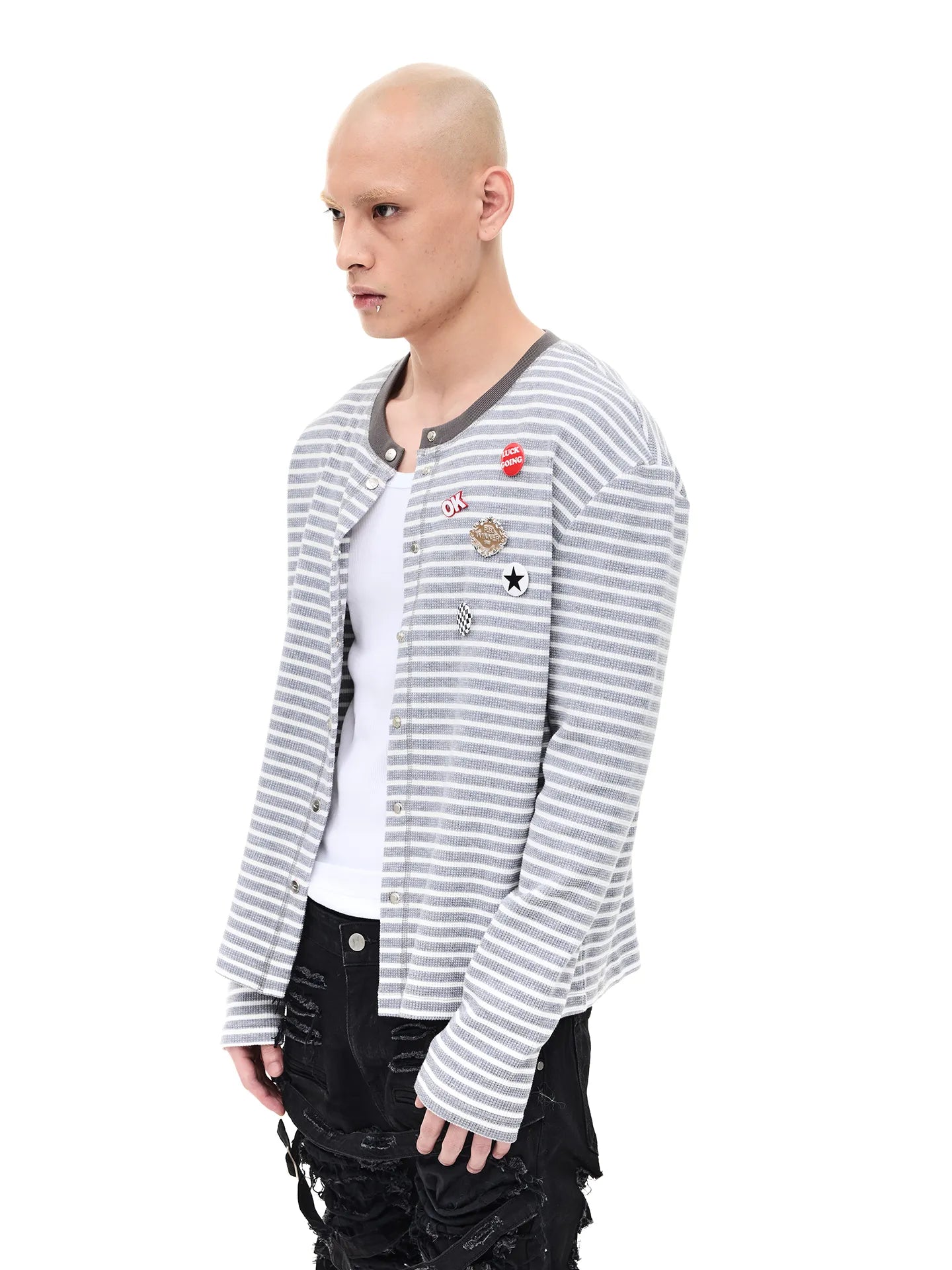 Striped Slim Knit Cardigan