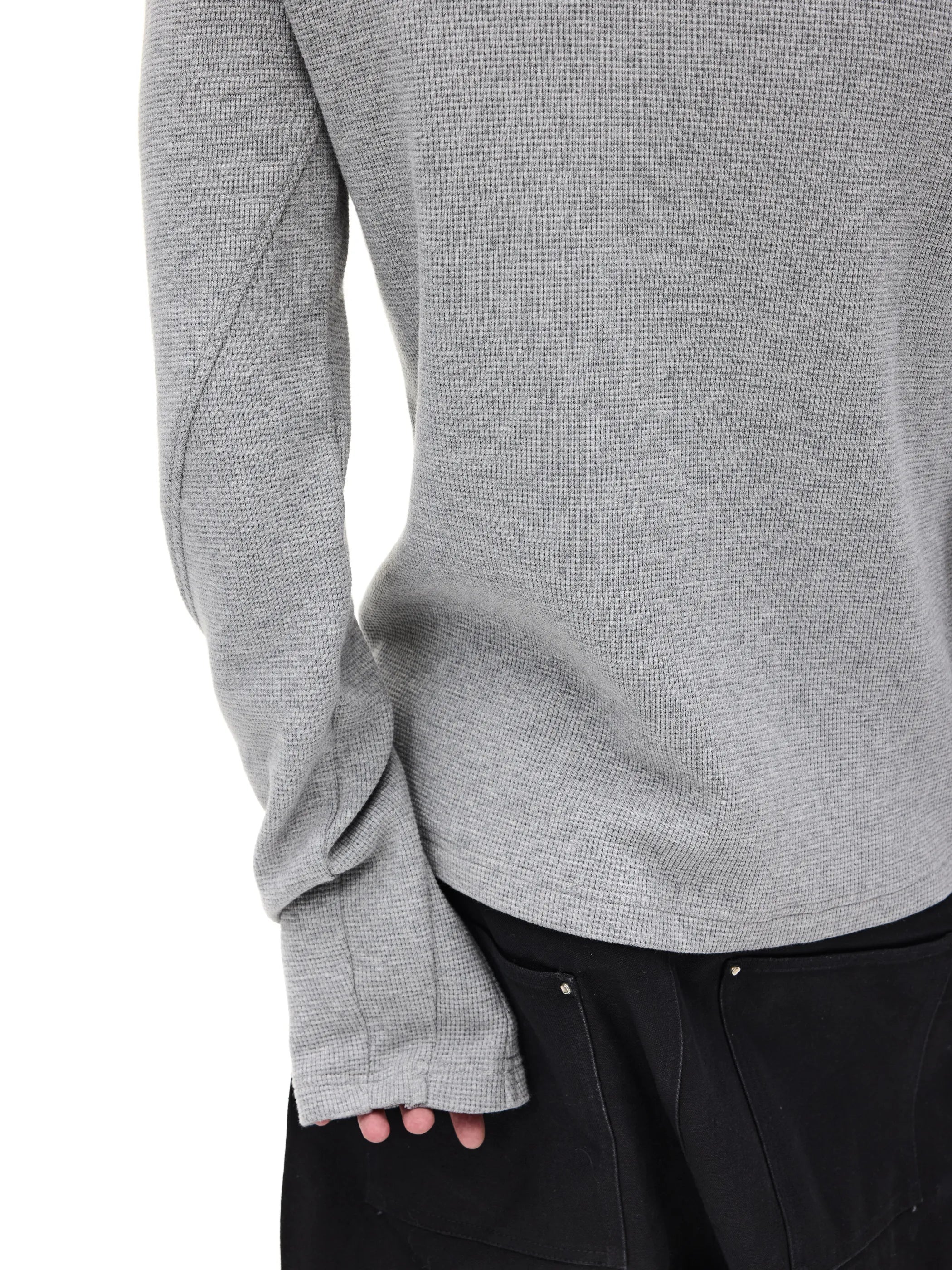 Waffle-knit Structured-shoulder Tee
