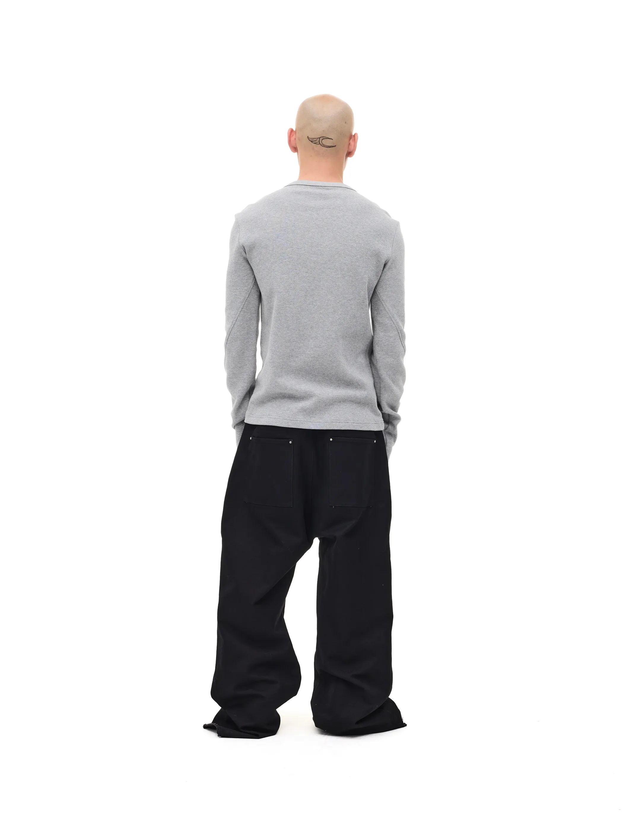 Waffle-knit Structured-shoulder Tee