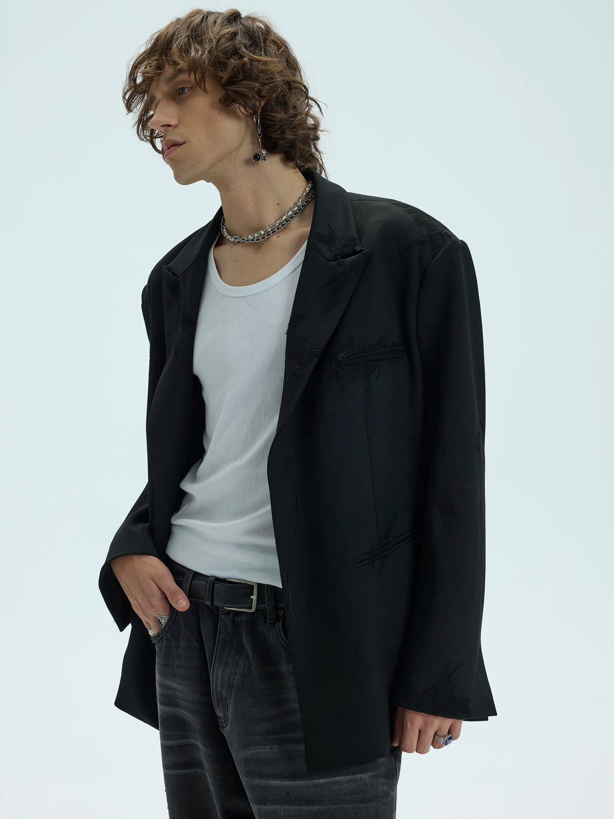 Model shot of Artisan-Worn Tailored Blazer 4