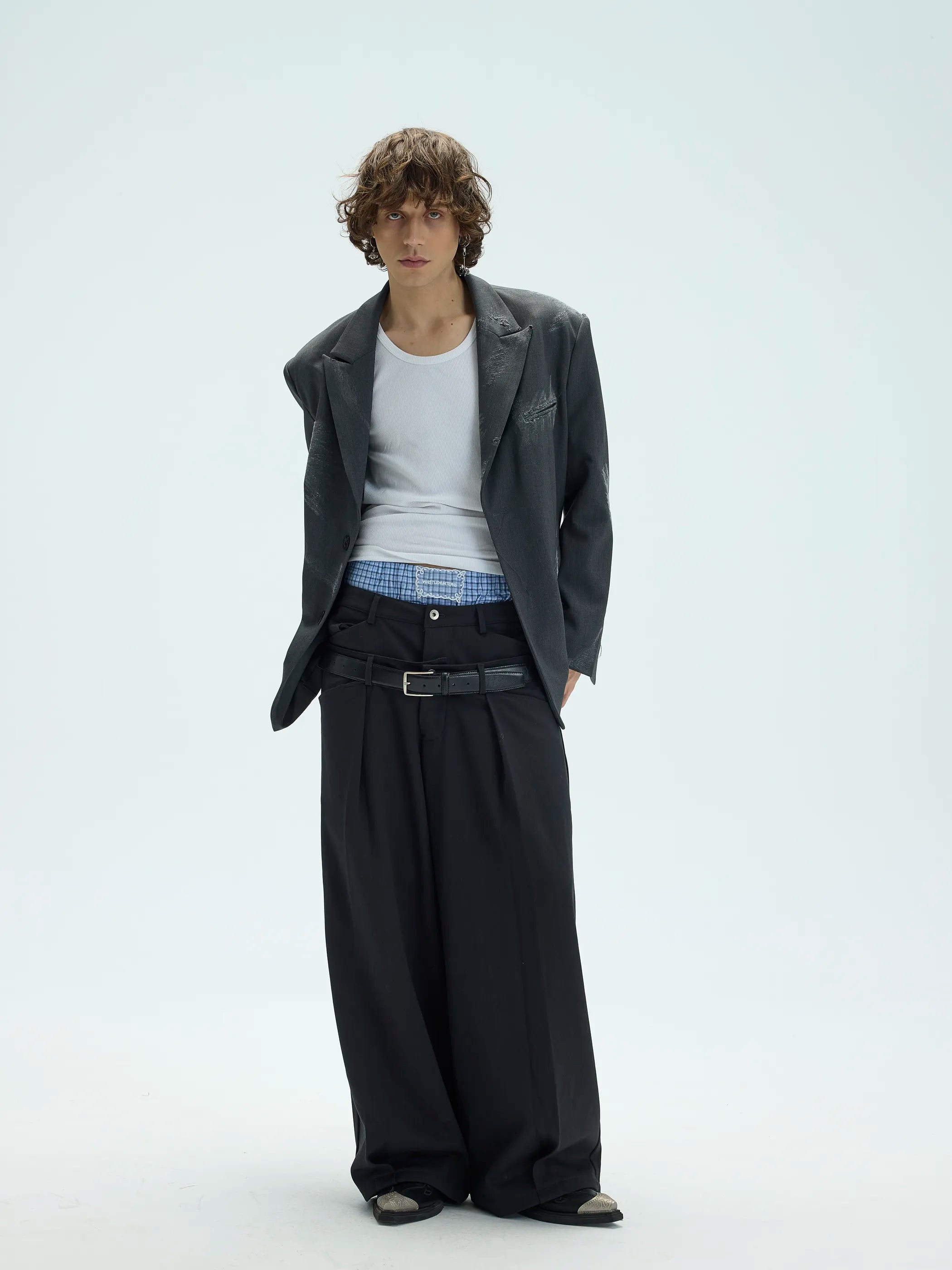 Model shot of Artisan-Worn Tailored Blazer 2