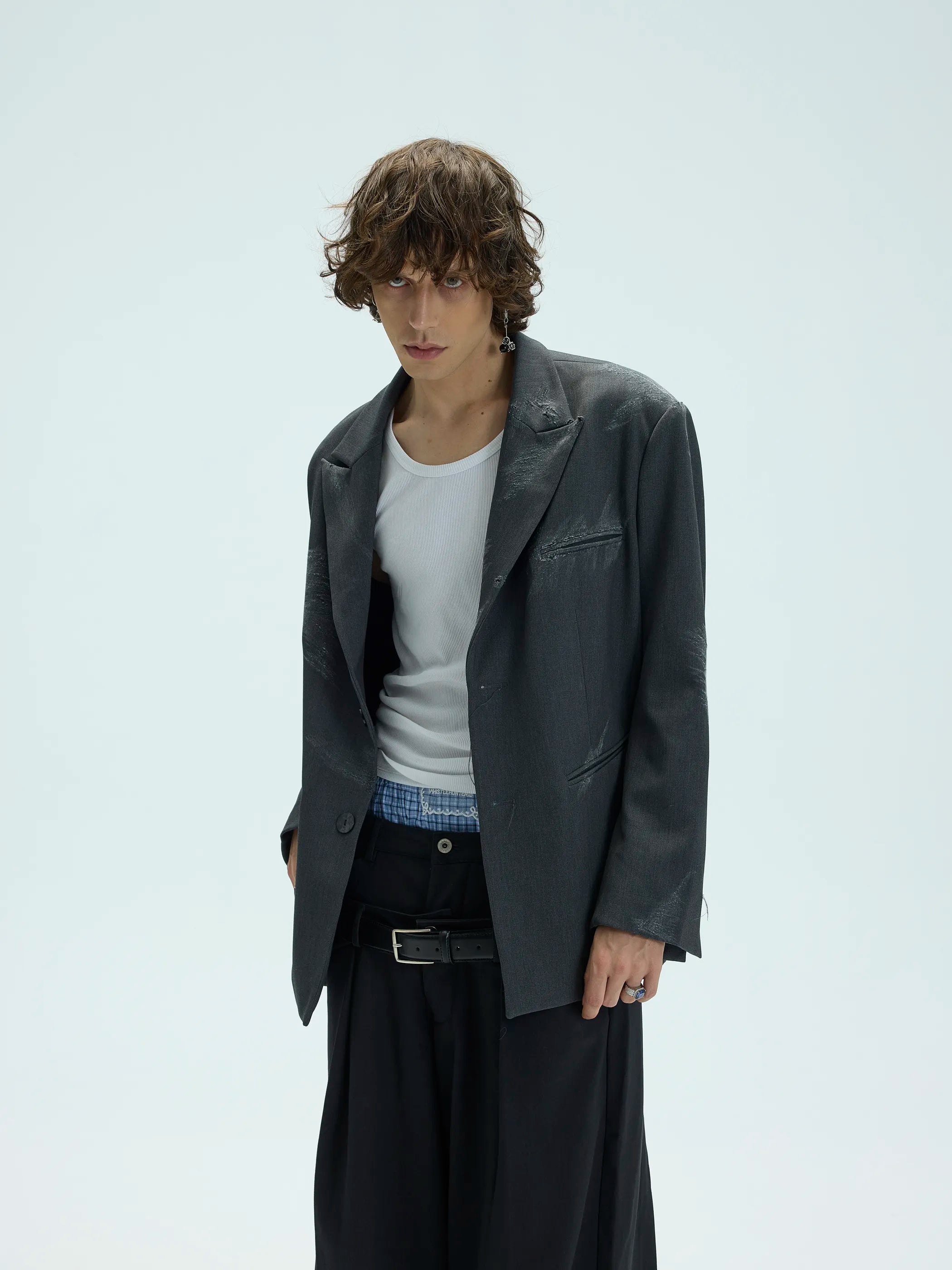 Model shot of Artisan-Worn Tailored Blazer 3