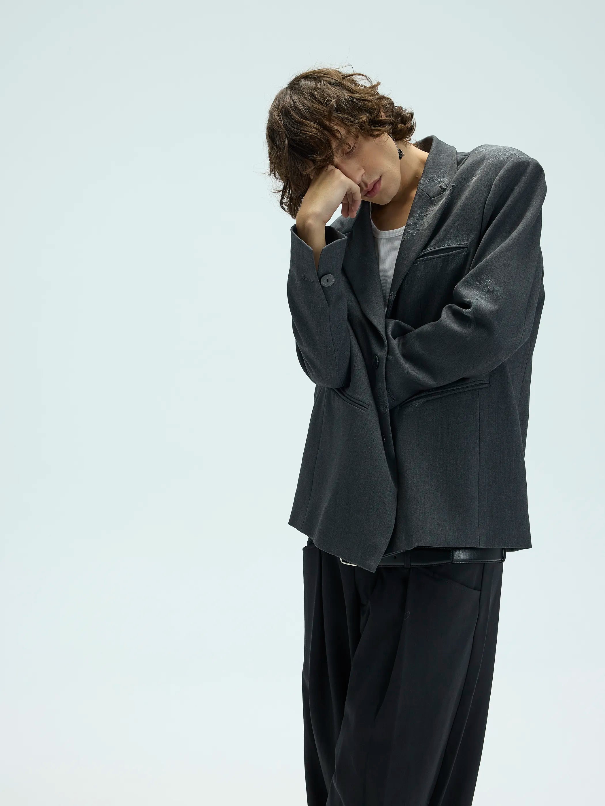 Model shot of Artisan-Worn Tailored Blazer 7
