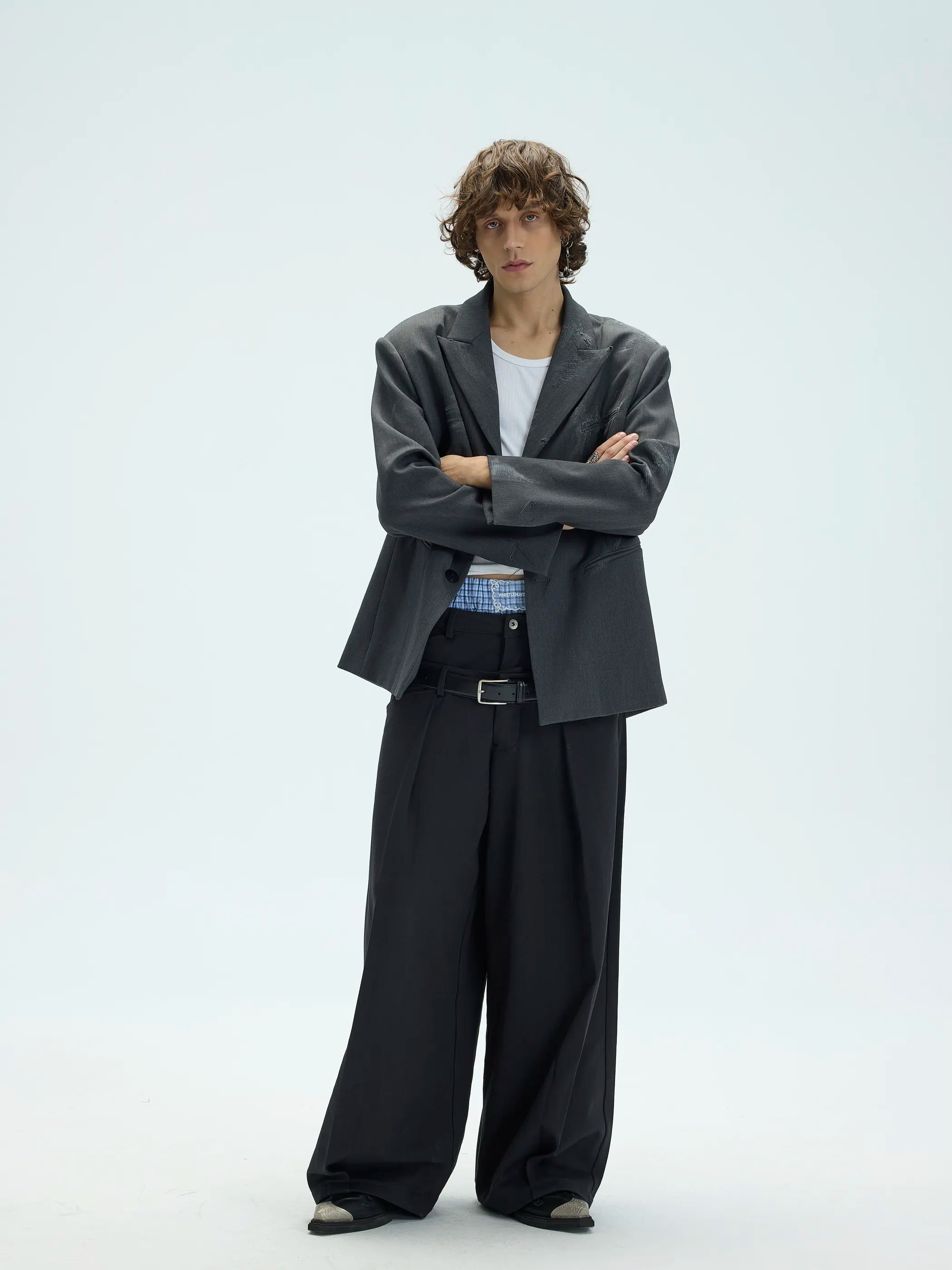 Model shot of Artisan-Worn Tailored Blazer 8