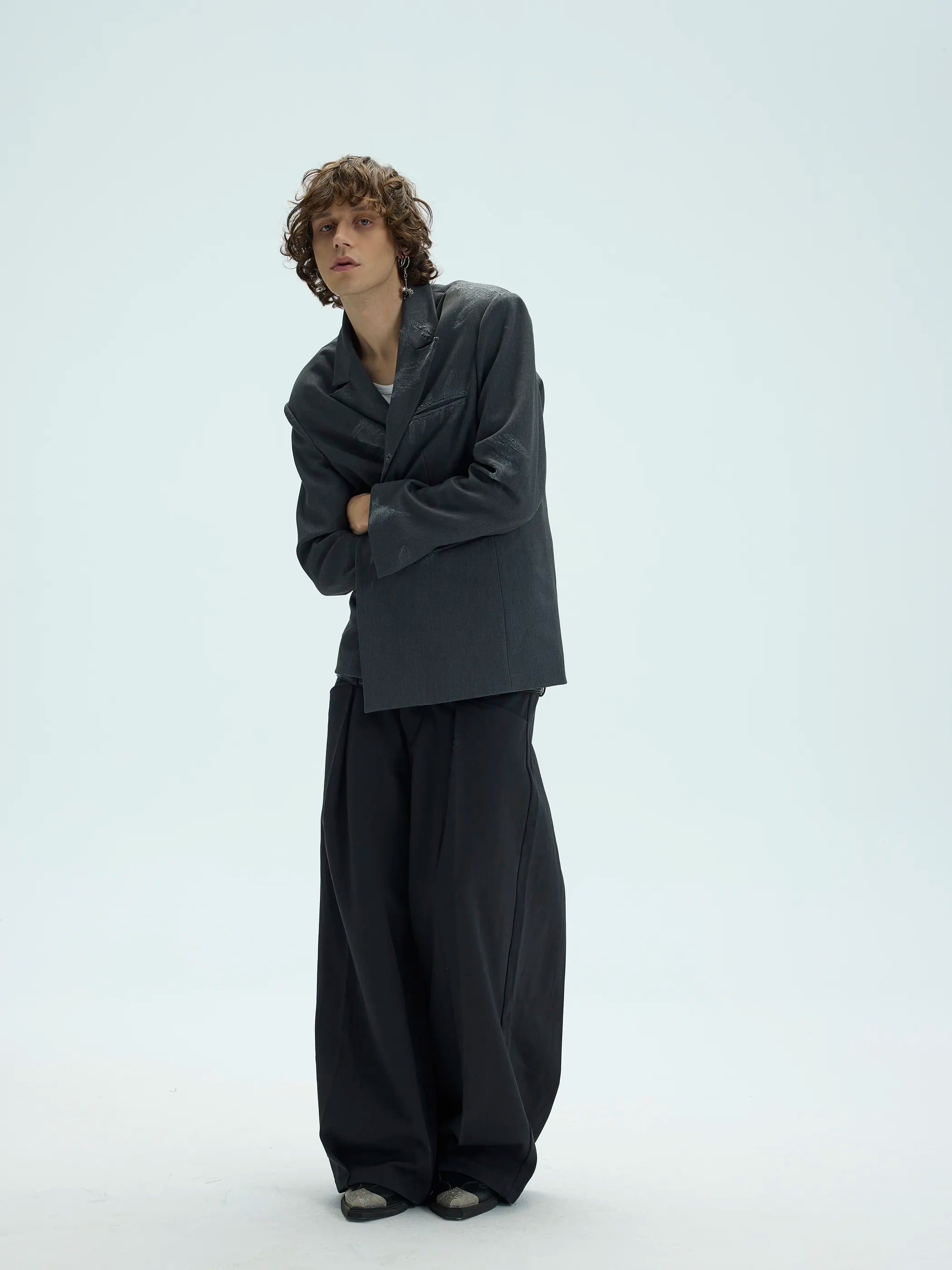 Model shot of Artisan-Worn Tailored Blazer 9