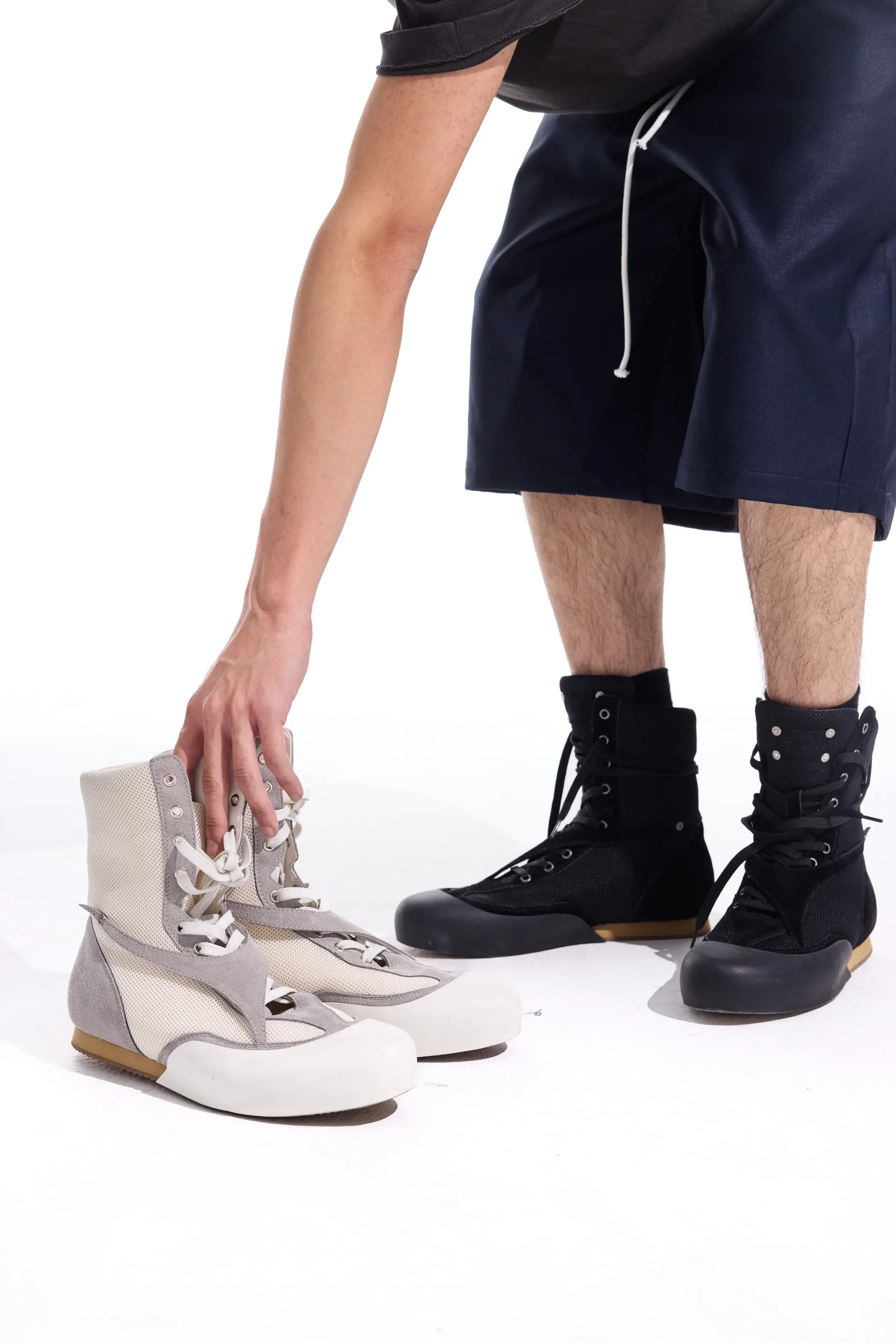 Boxing boots with lace detailing