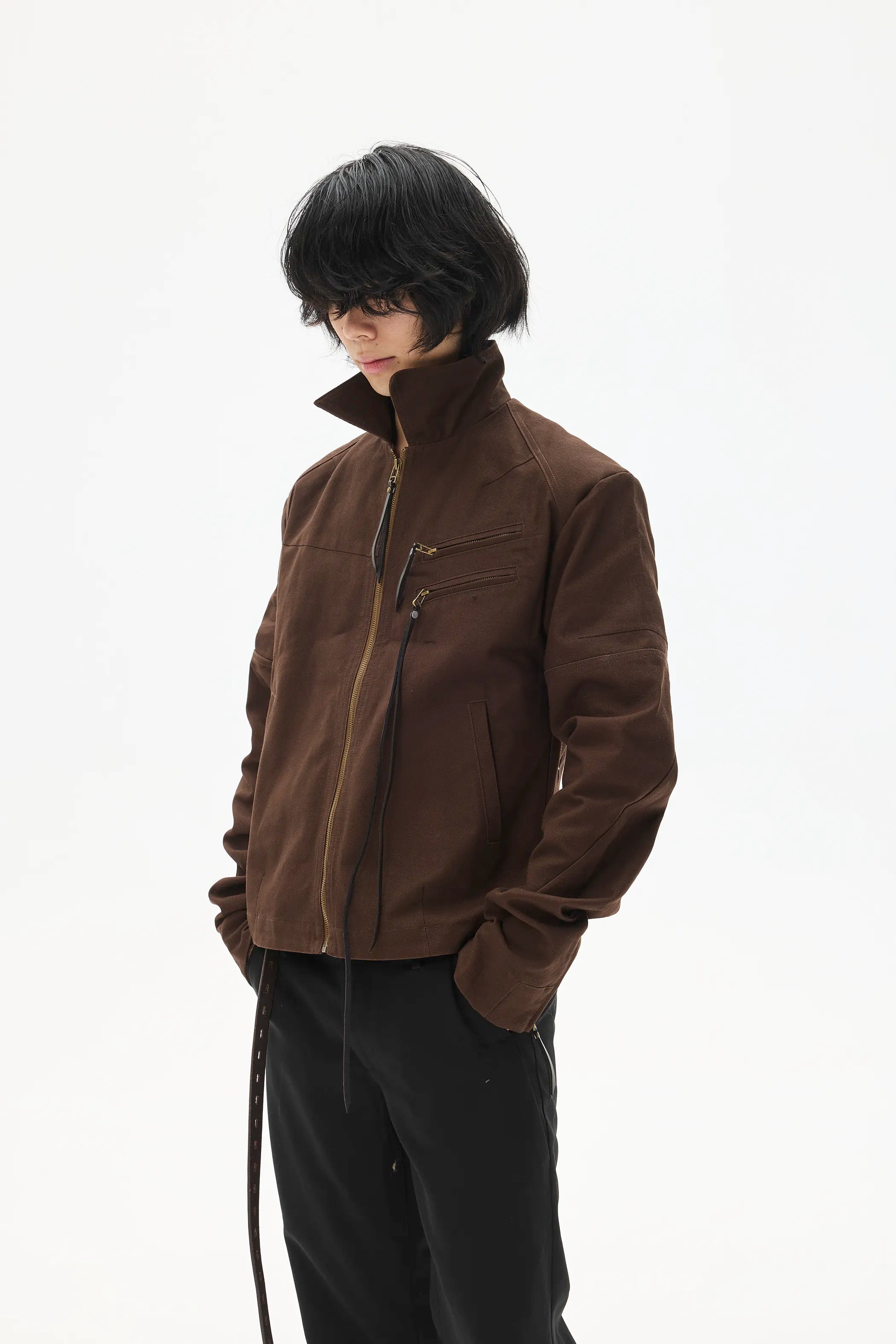 Main shot of Custom Leather-Lace Zip Jacket