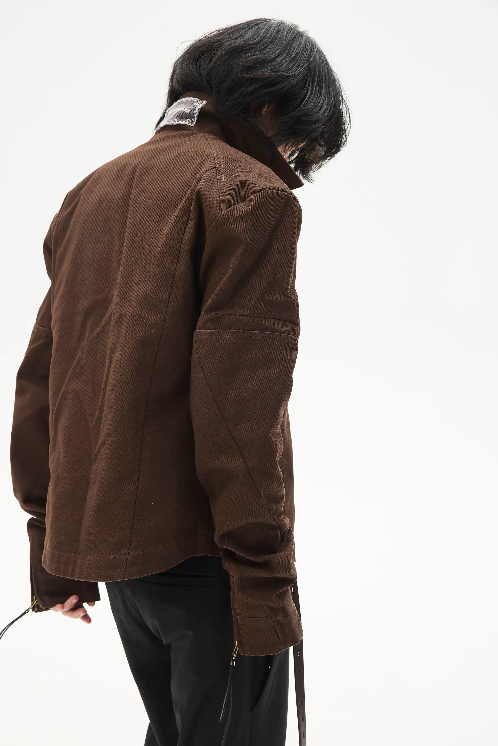 Model shot of Custom Leather-Lace Zip Jacket 7