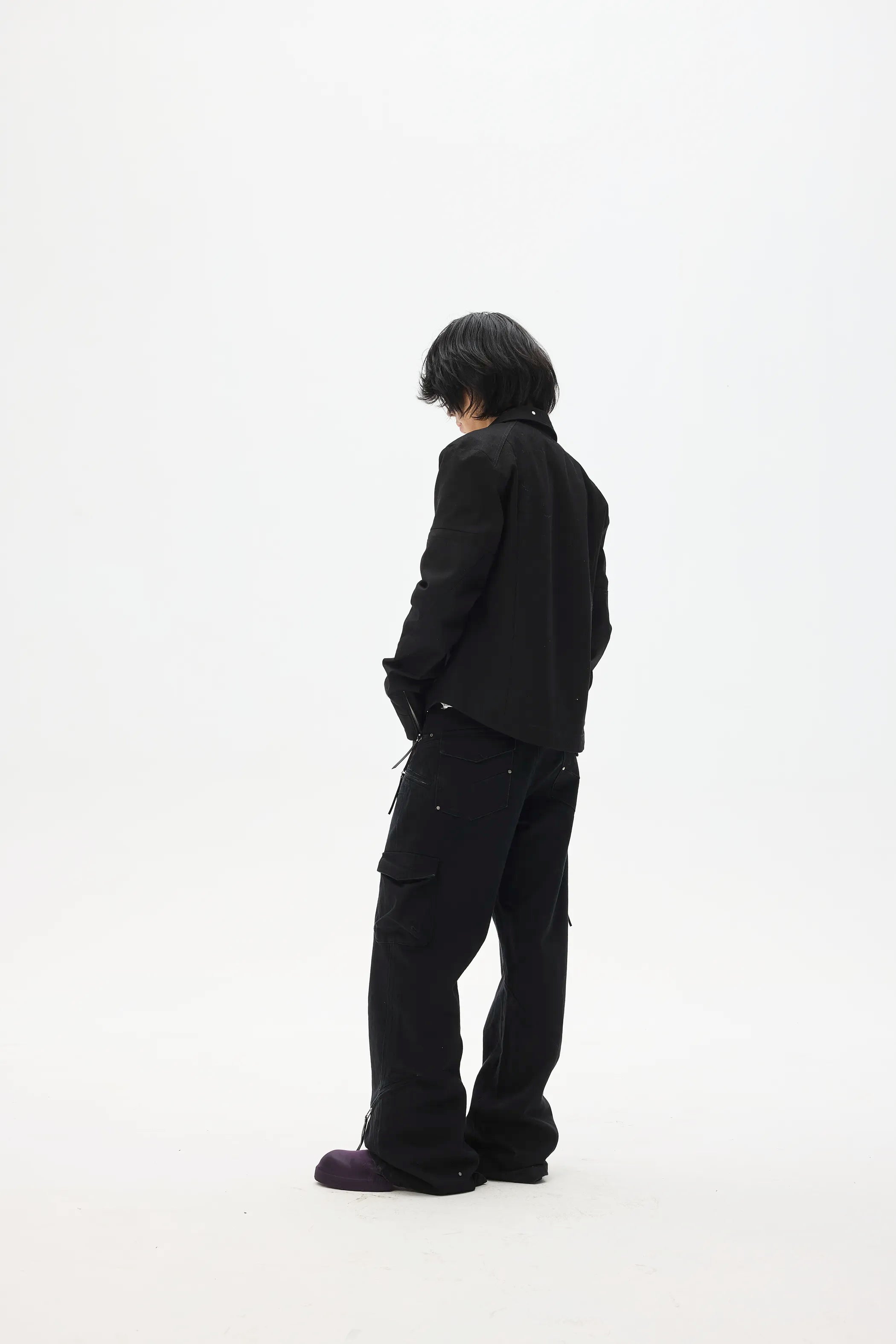 Model shot of Destroyed Denim with Deconstructed Pockets 10