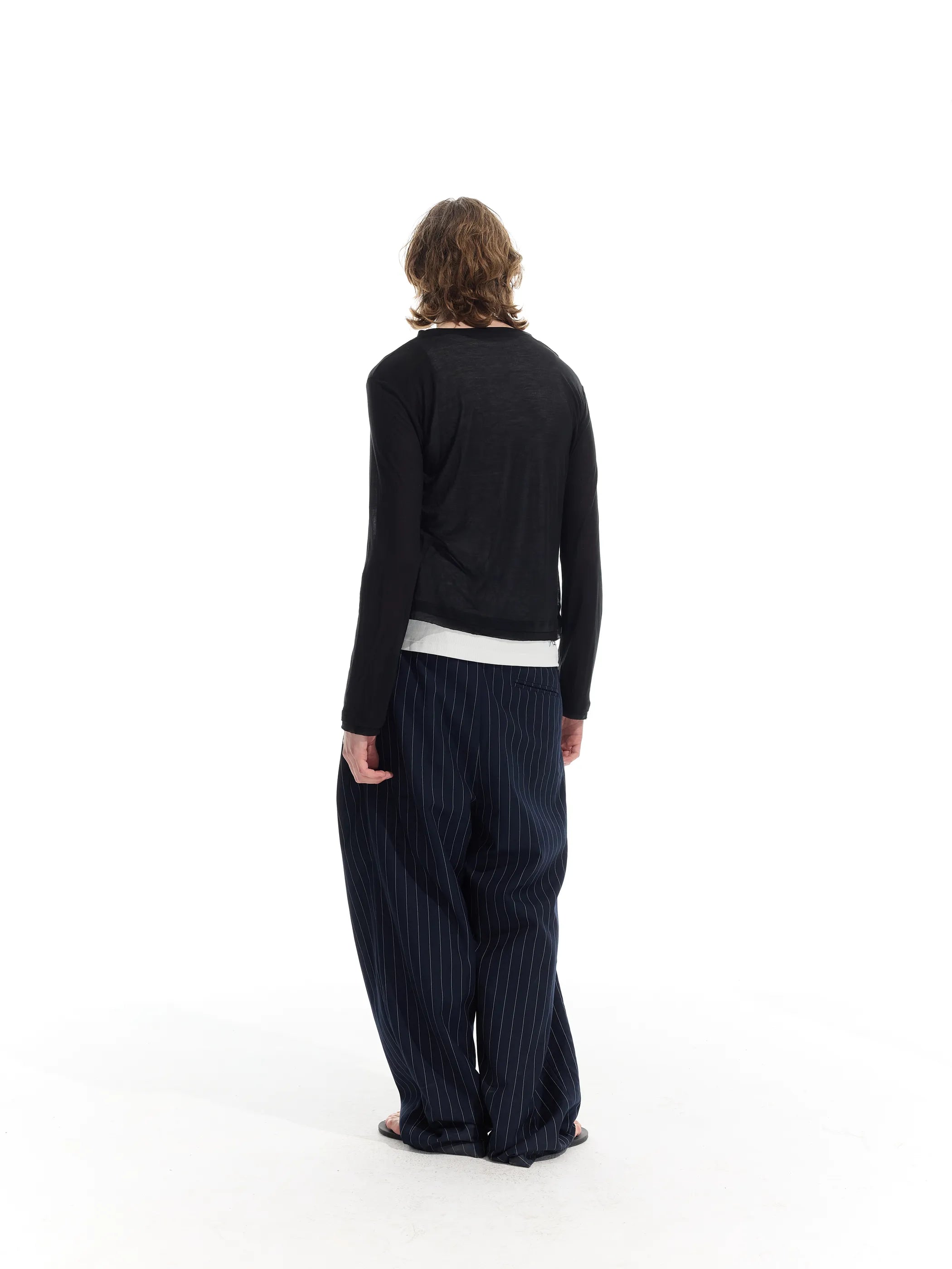 Model shot of Drawstring Stripe Trousers 10