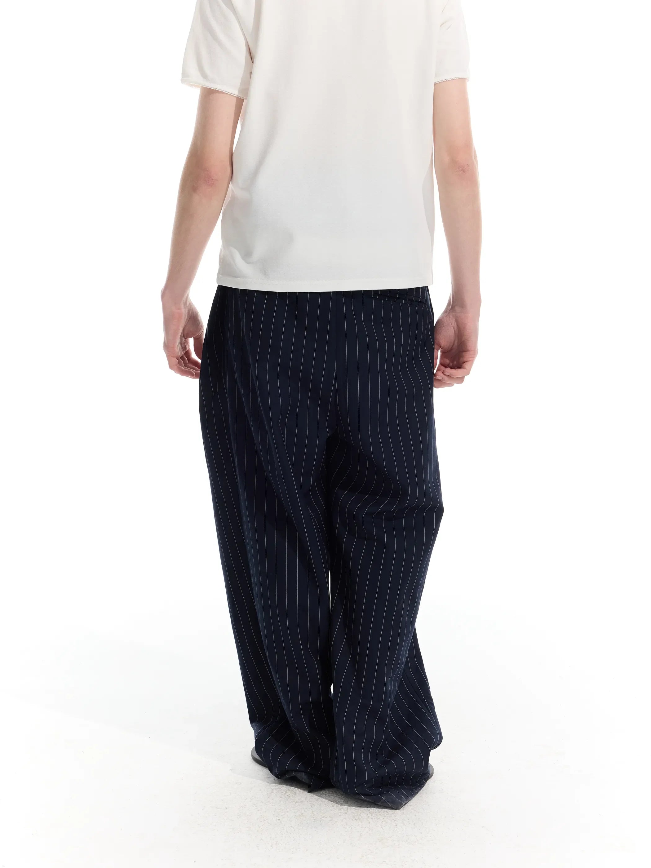 Model shot of Drawstring Stripe Trousers 5