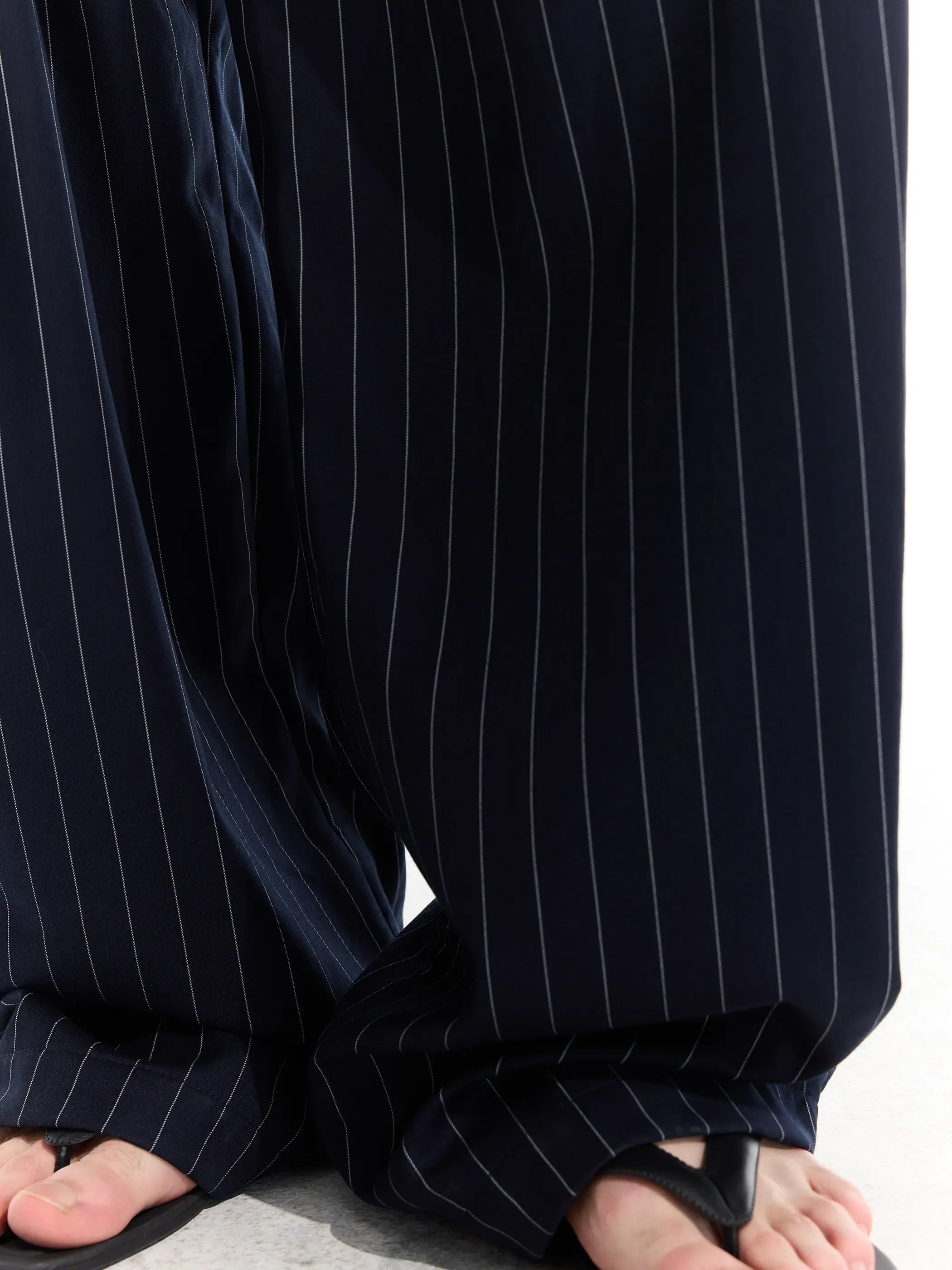 Model shot of Drawstring Stripe Trousers 8