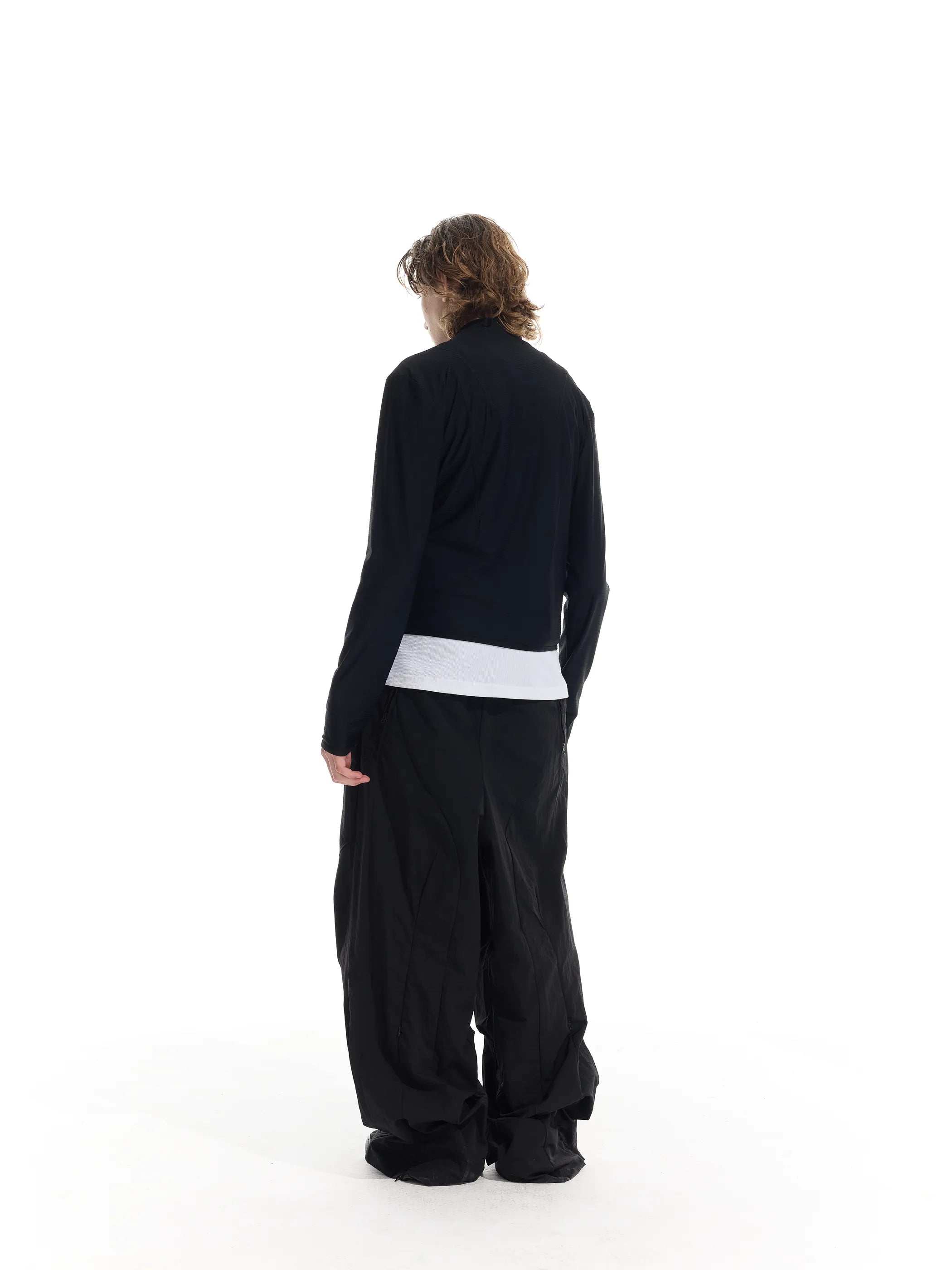 Half-open zip-up sun-protective long sleeve
