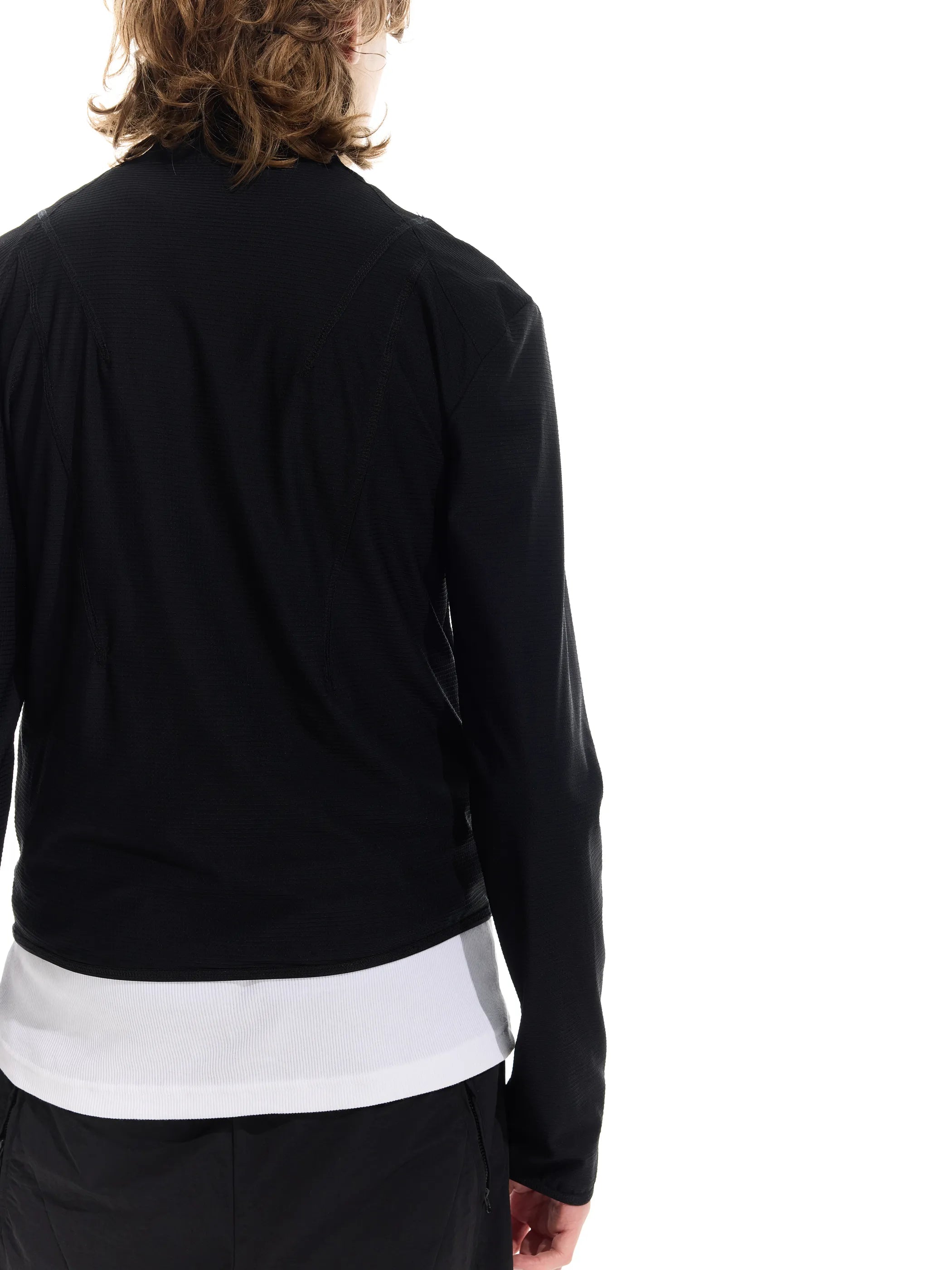 Half-open zip-up sun-protective long sleeve