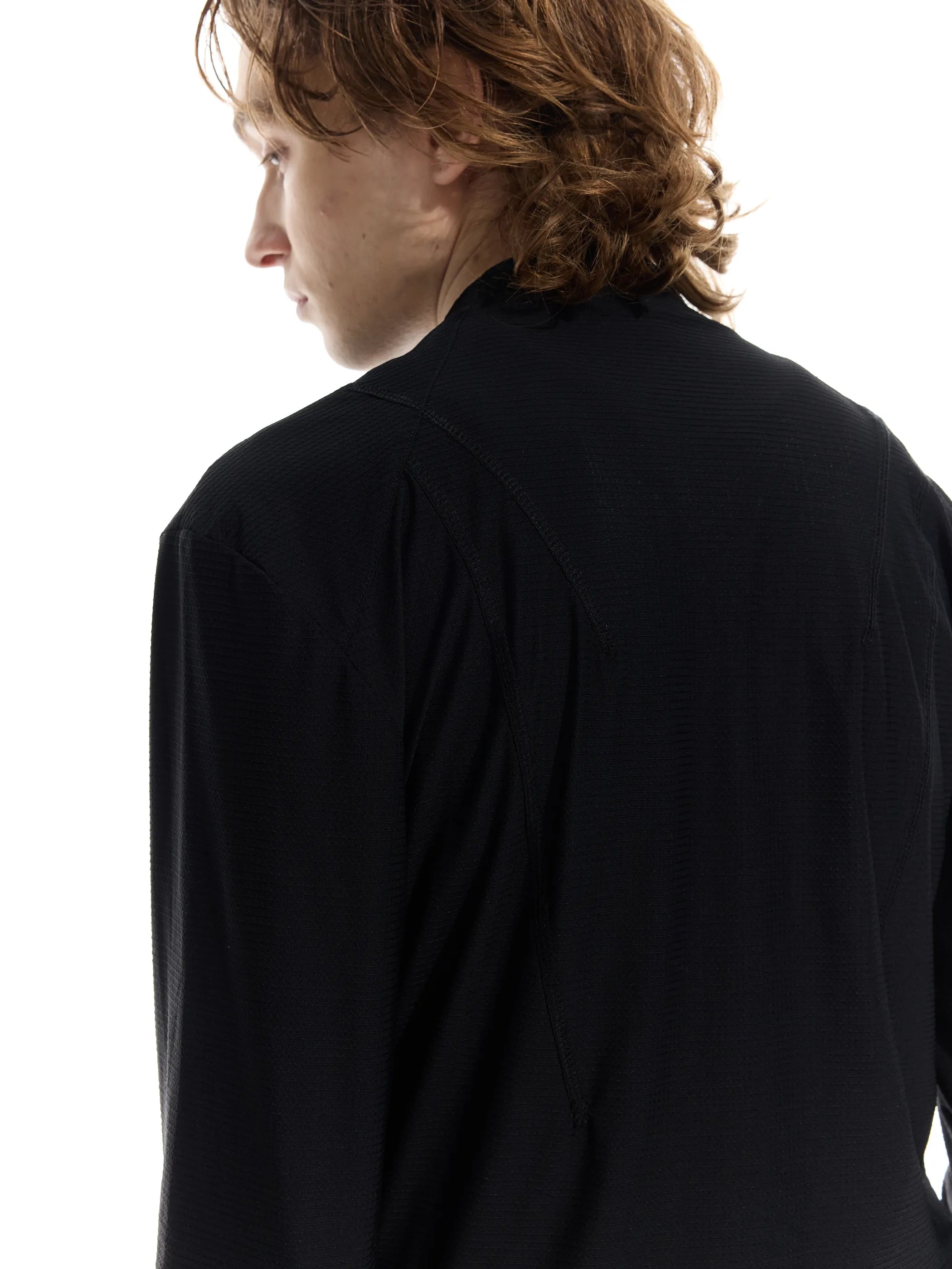 Half-open zip-up sun-protective long sleeve