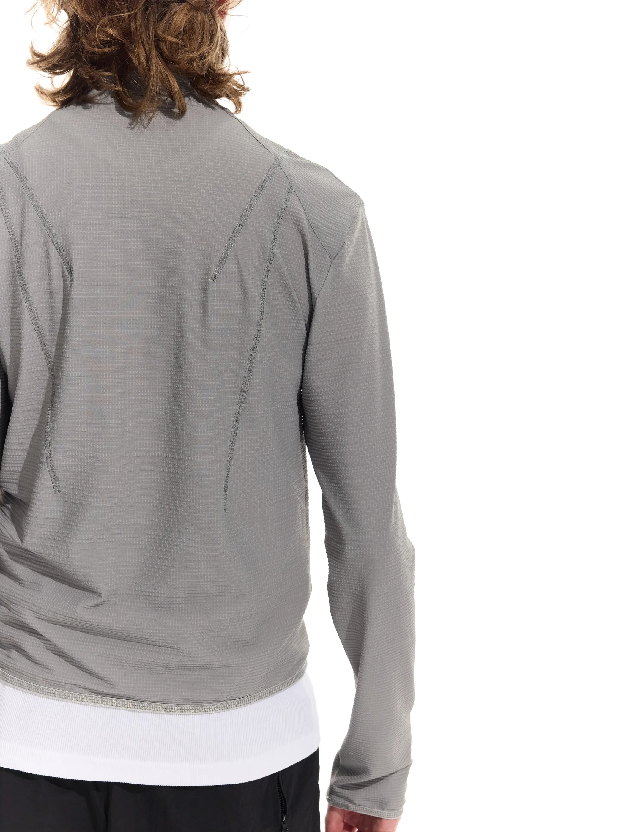 Half-open zip-up sun-protective long sleeve