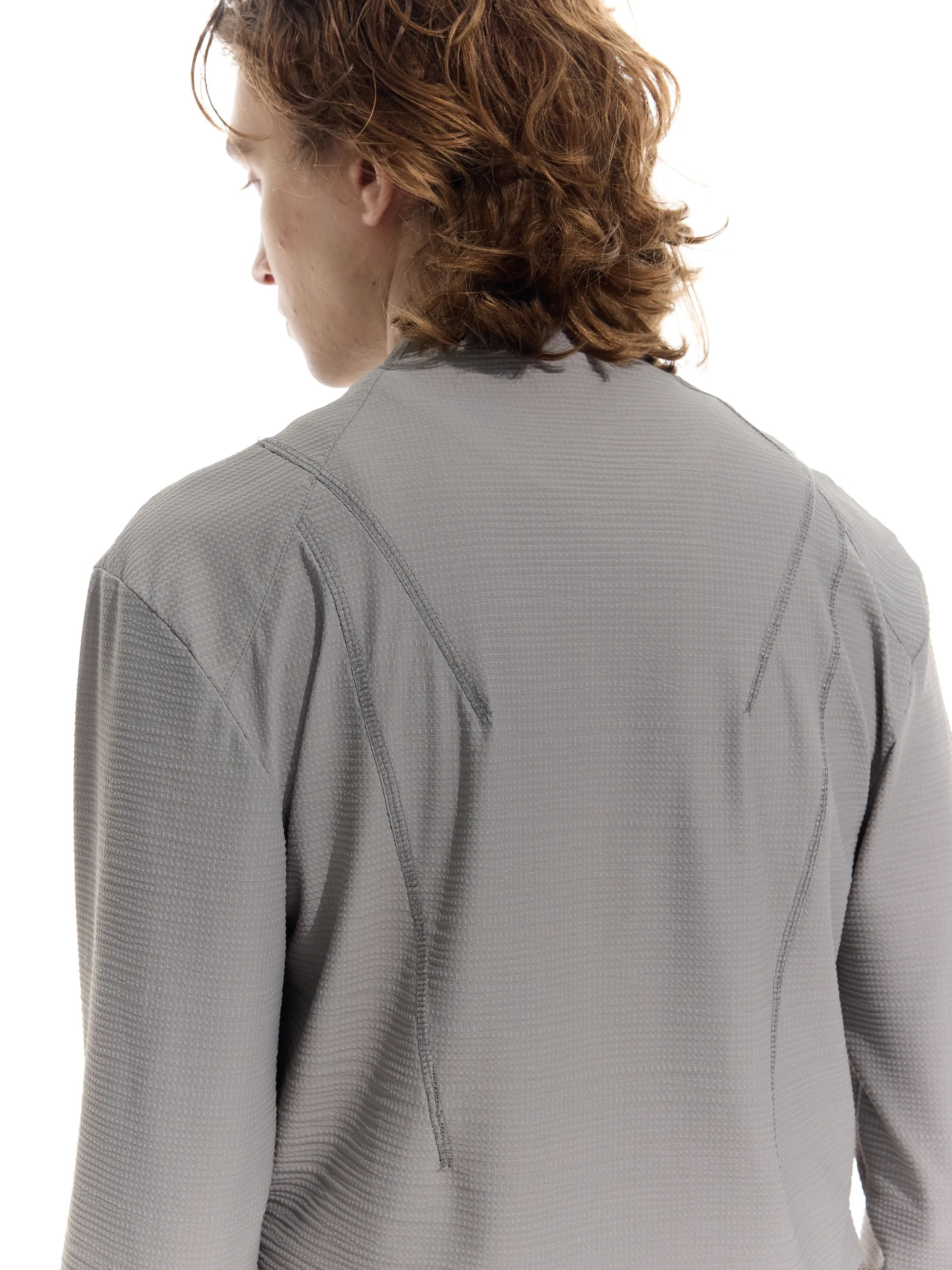 Half-open zip-up sun-protective long sleeve