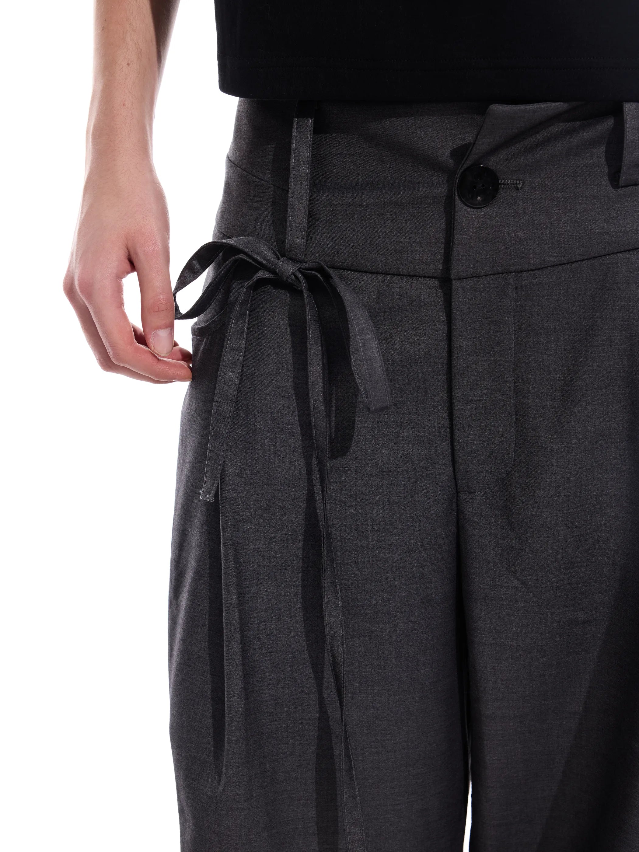 Hotfix-ribbon straight-leg trousers